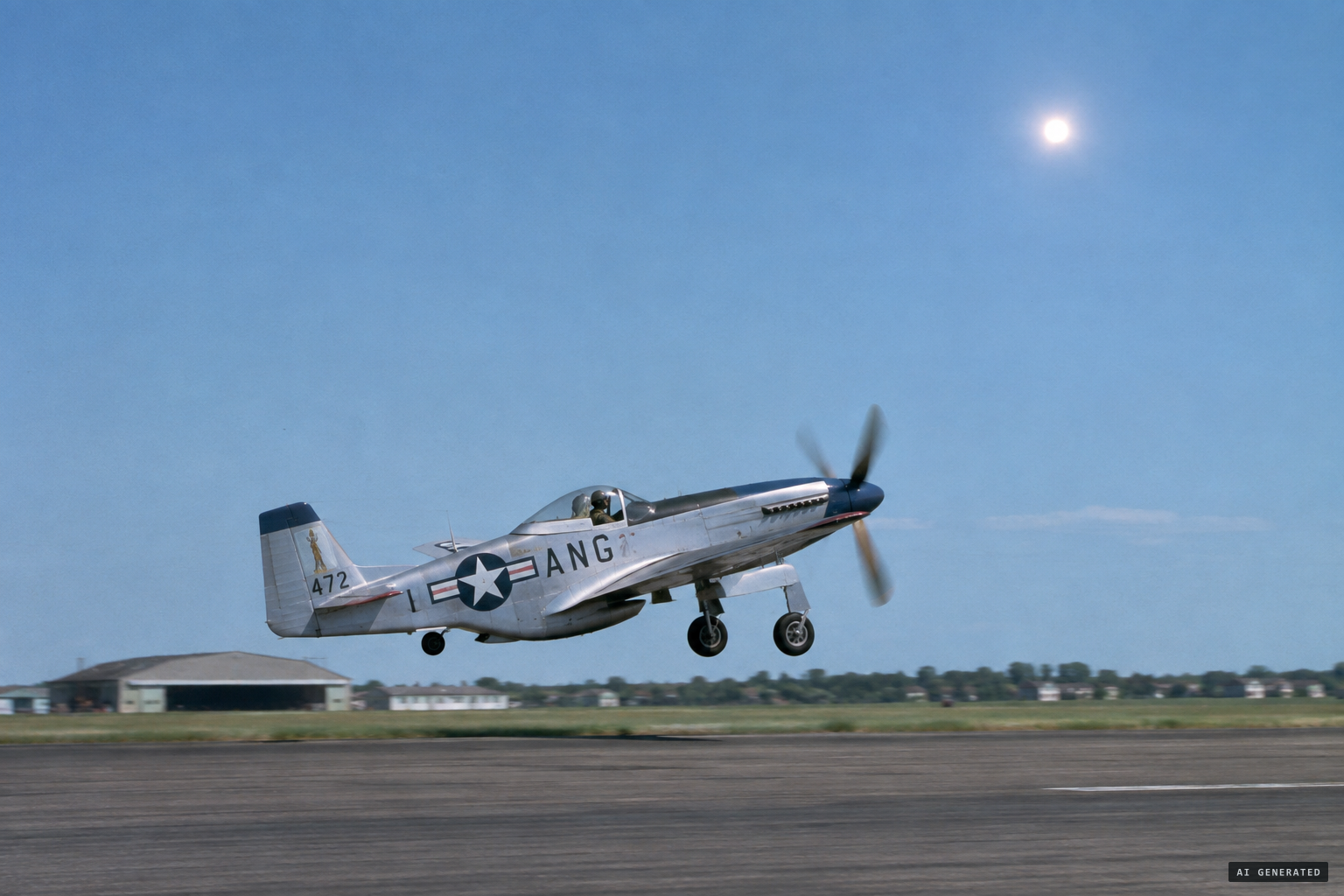 An F-51 goes up after the light