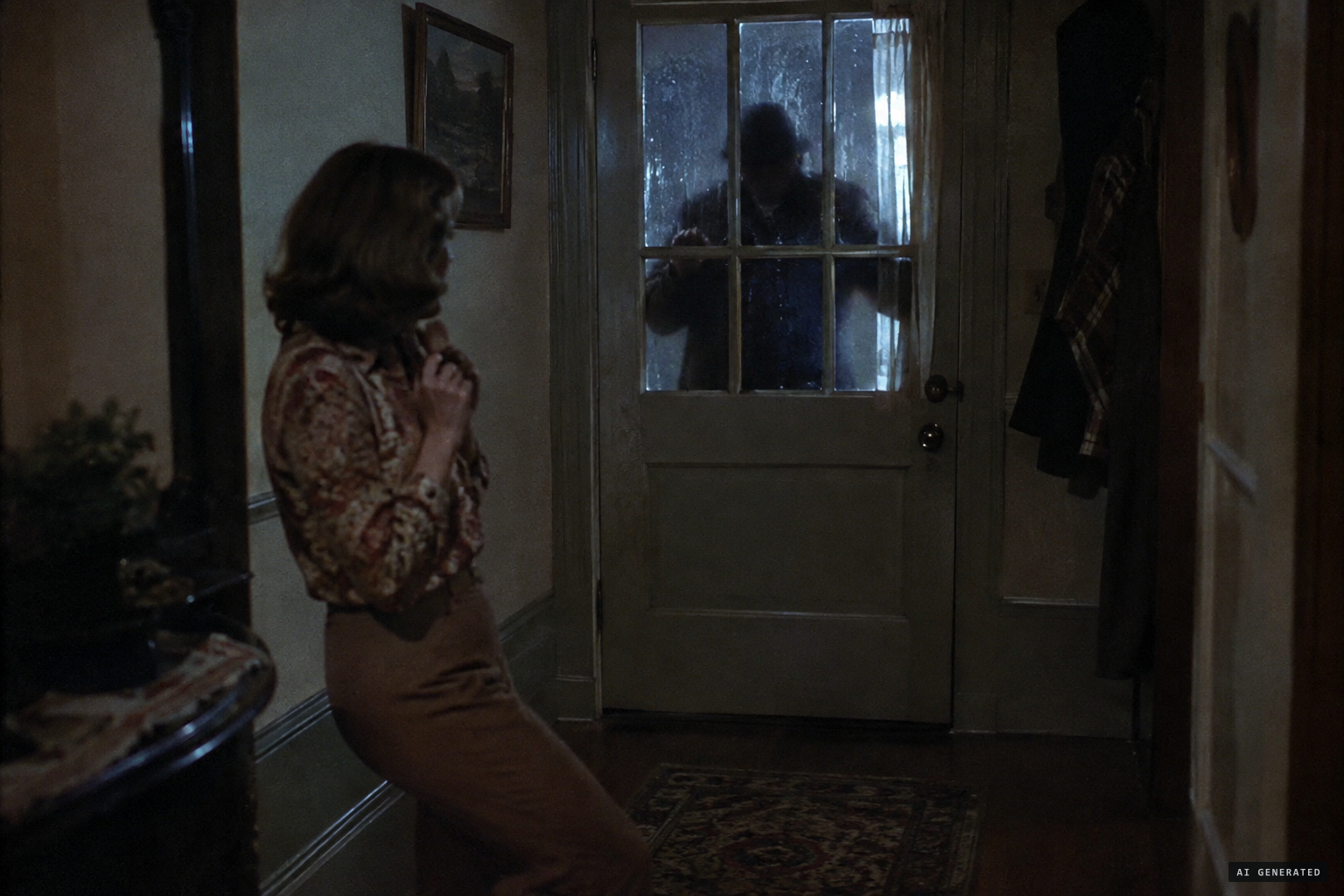 Something rattles a woman's door and tries to get in
