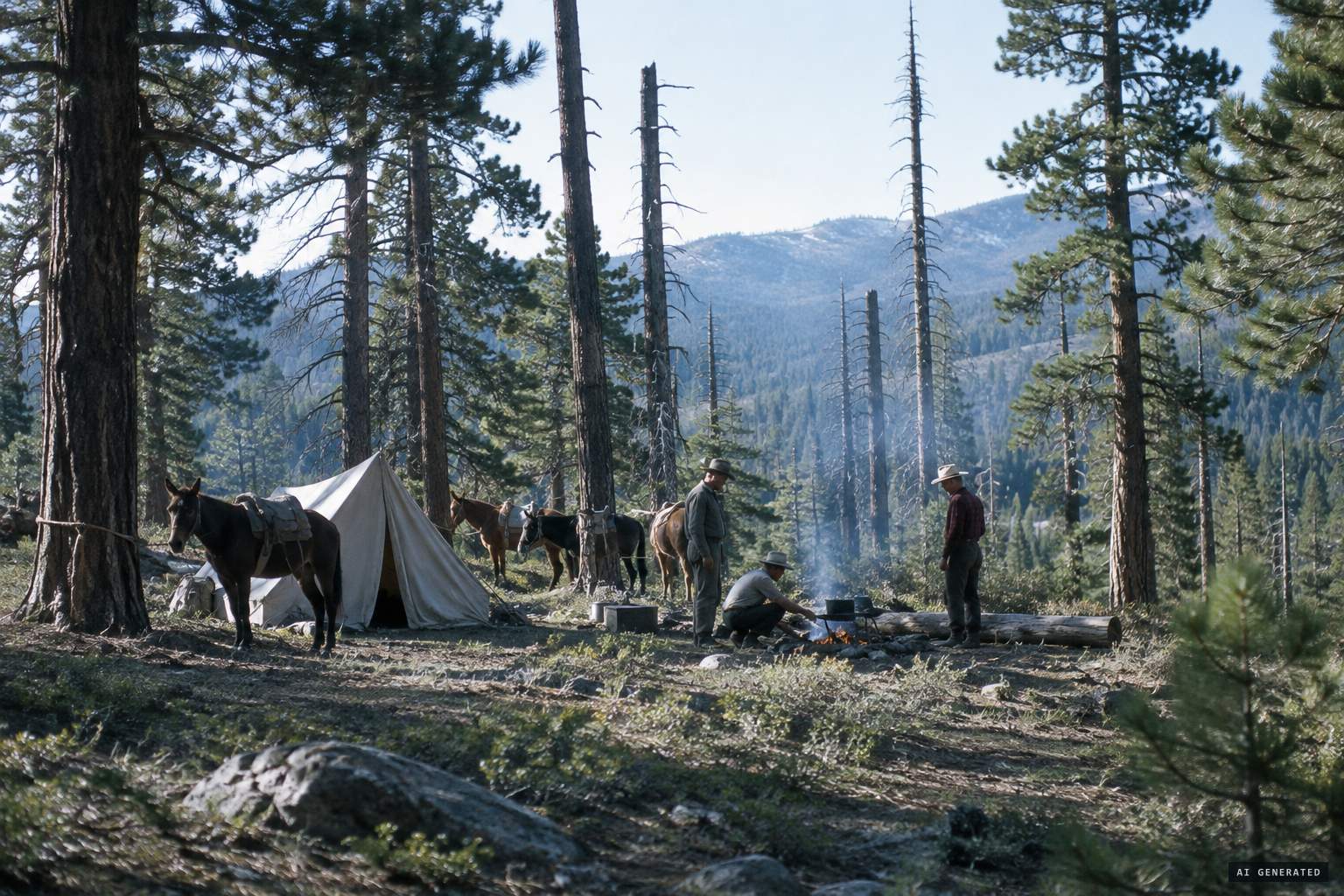 Rhein's remote camp in the old-growth conifer forest of southern Durango