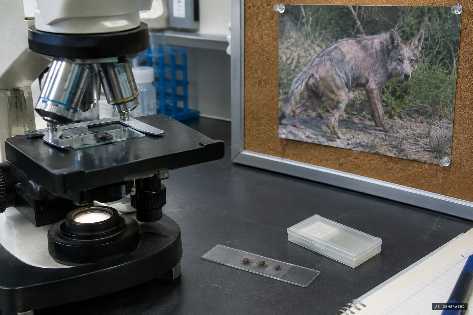 Coyotes with sarcoptic mange offered as the answer