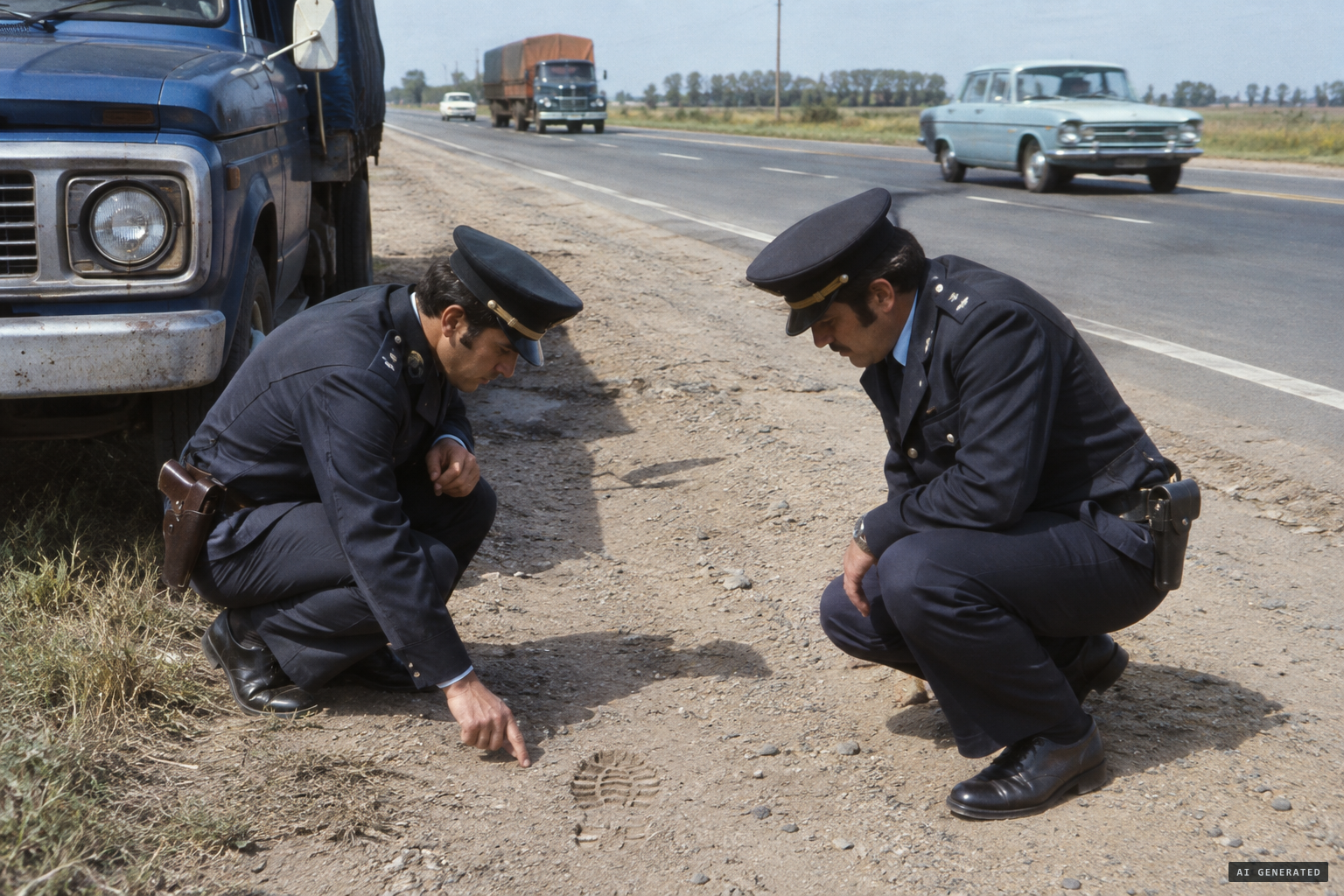 Police found only Llanca's footprints on a busy road