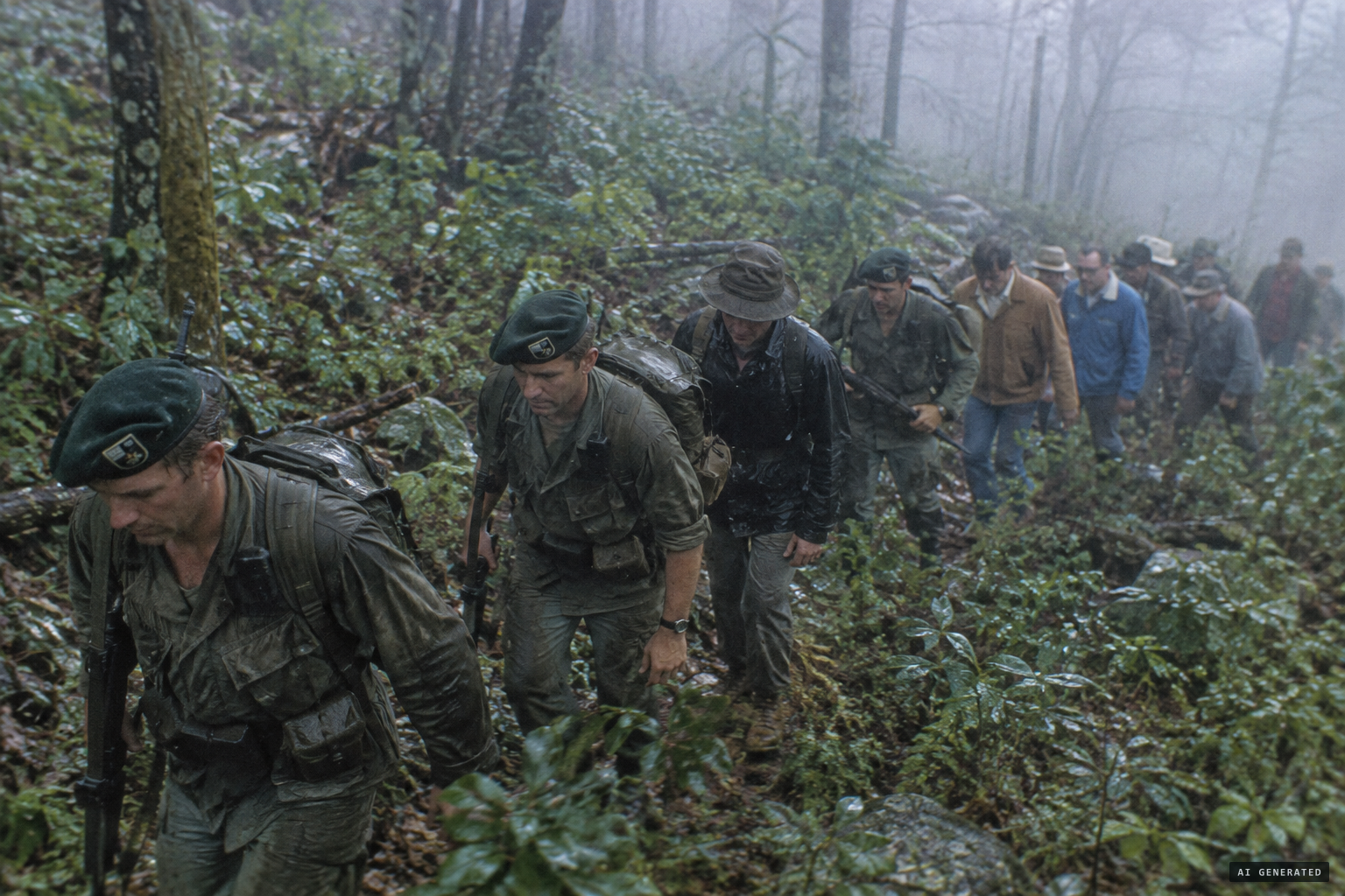 About 1,400 searchers, among them Green Berets, comb the park