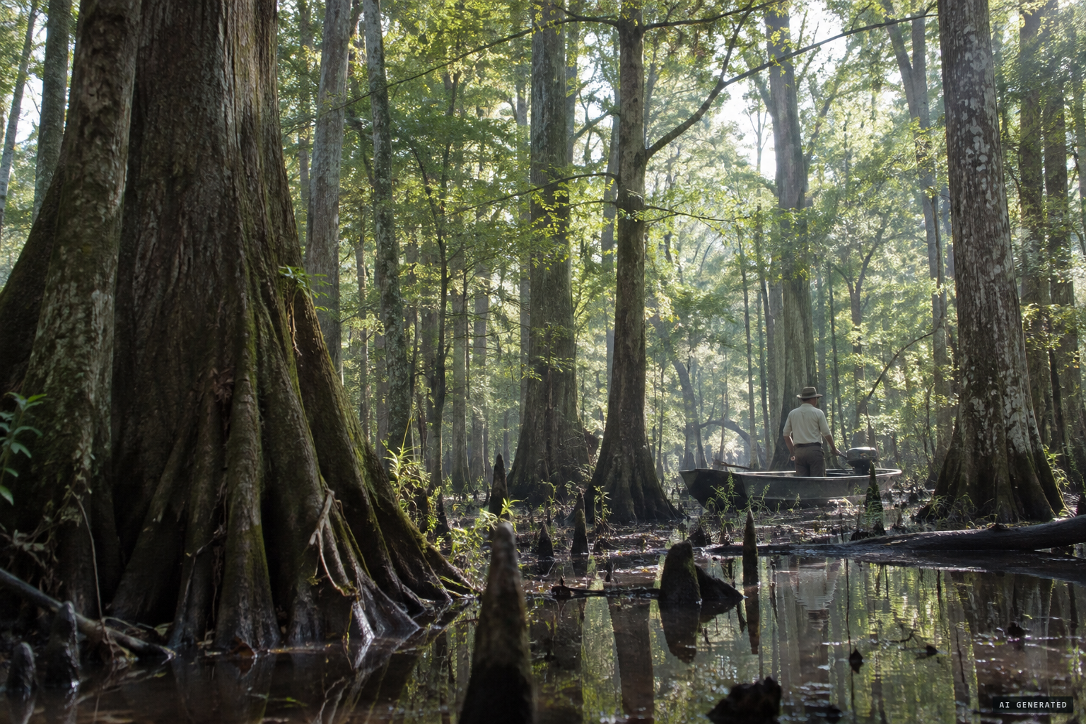 The Singer Tract, old forest in the Tensas River bottomland, one of the last strongholds of the Lord God Bird