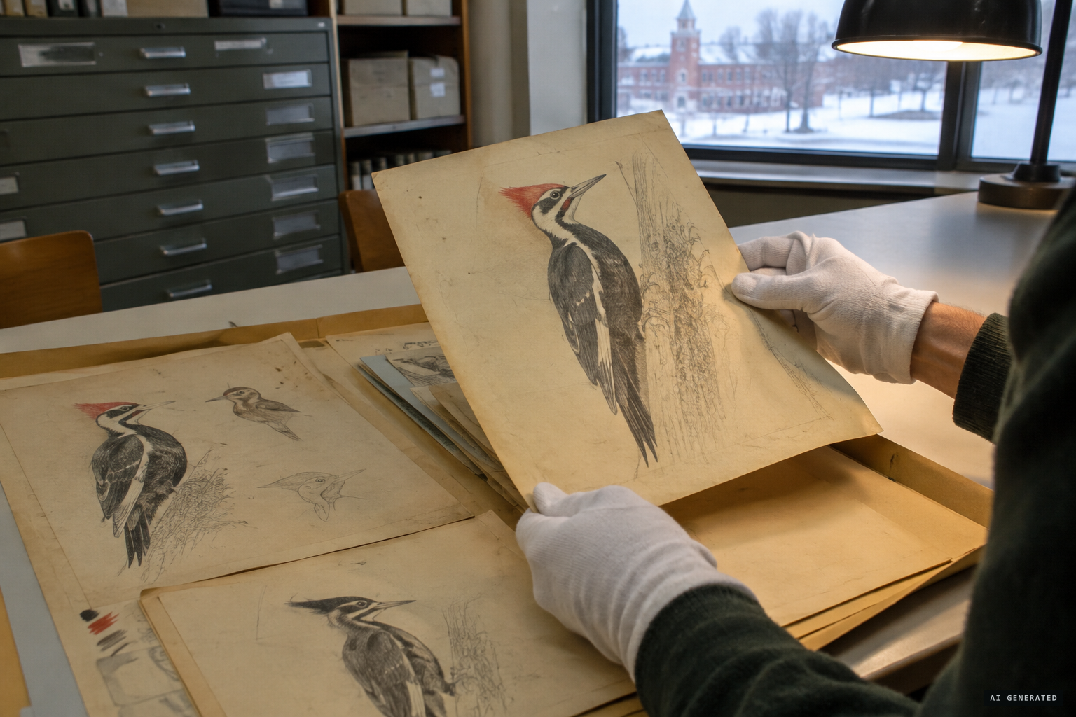 Eckelberry's 1944 sketches, found in a manila folder about 70 years later