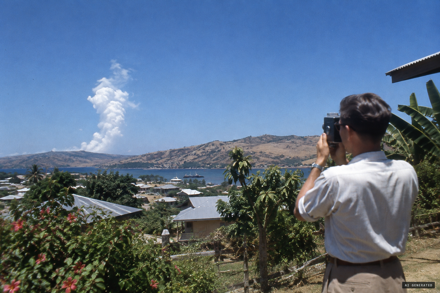 A lone cloud builds up fast in a cloudless midday sky, and Drury films it