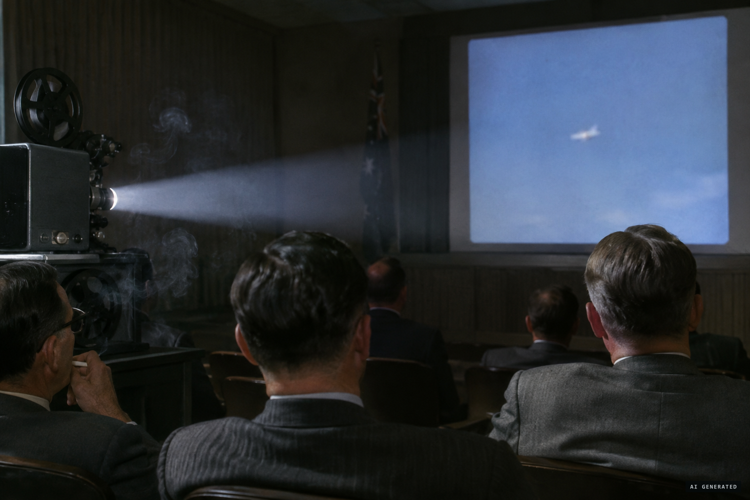 Projected, the film shows only a very small light-coloured object, a blur of light