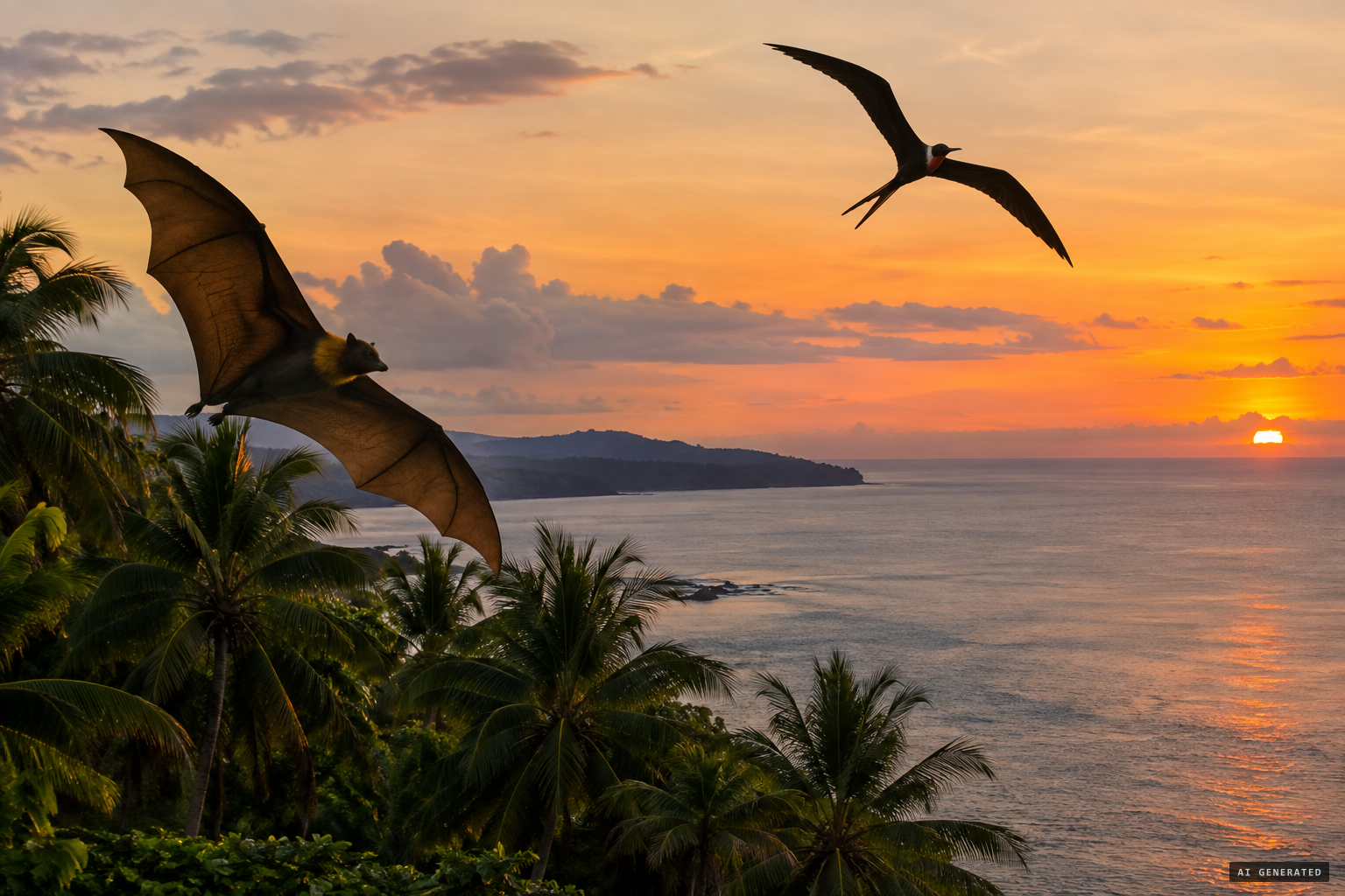 Large fruit bats and frigatebirds, offered as explanations for ropen reports