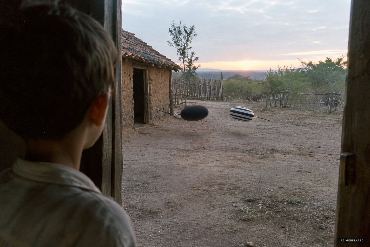 Raimundo finds two small oval objects hovering outside the door