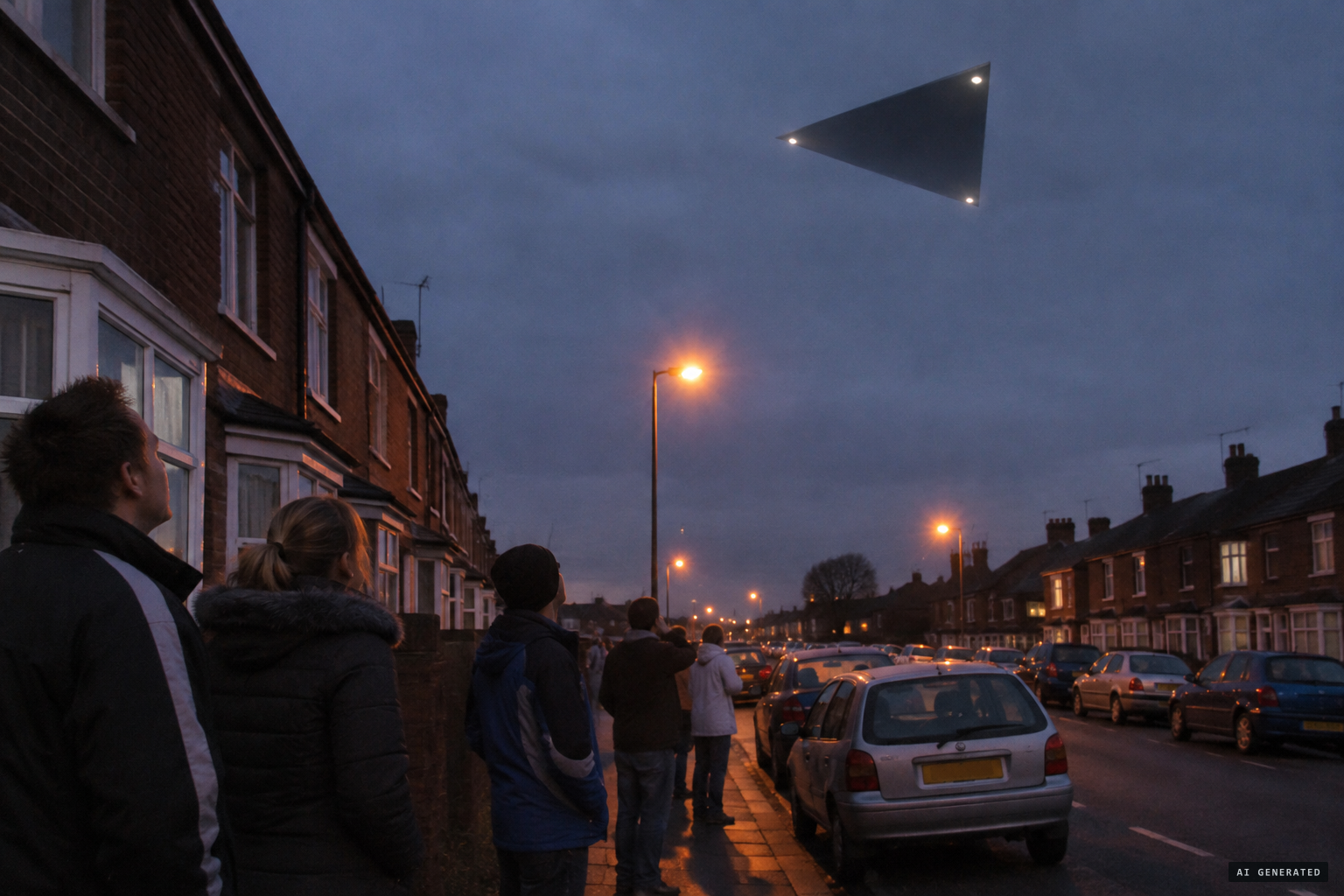 Across the West Midlands, people report a silent triangle in the evening sky