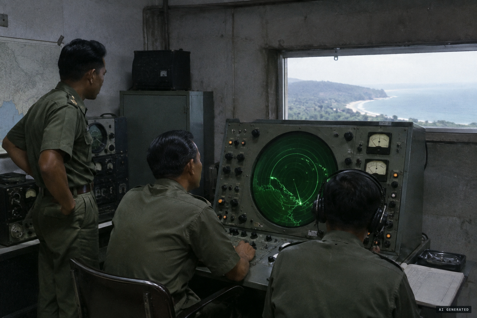 The Ngliyep radar station picks up targets circling over the coast