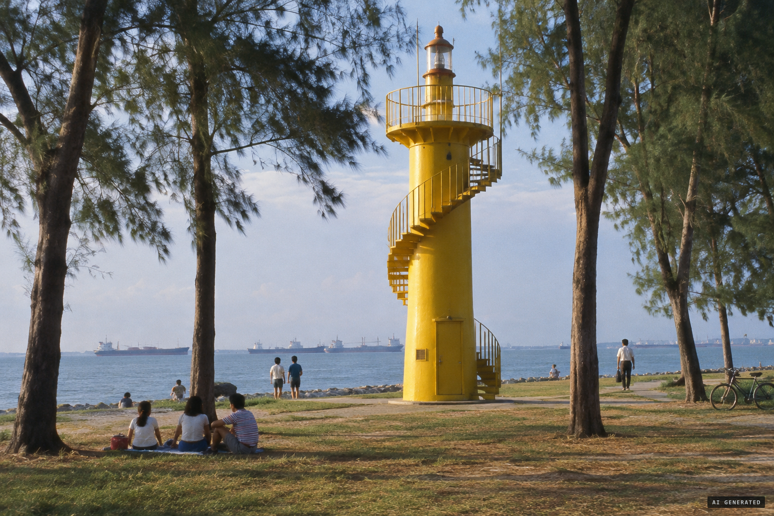 The Amber Beacon Tower, the Yellow Tower, at East Coast Park