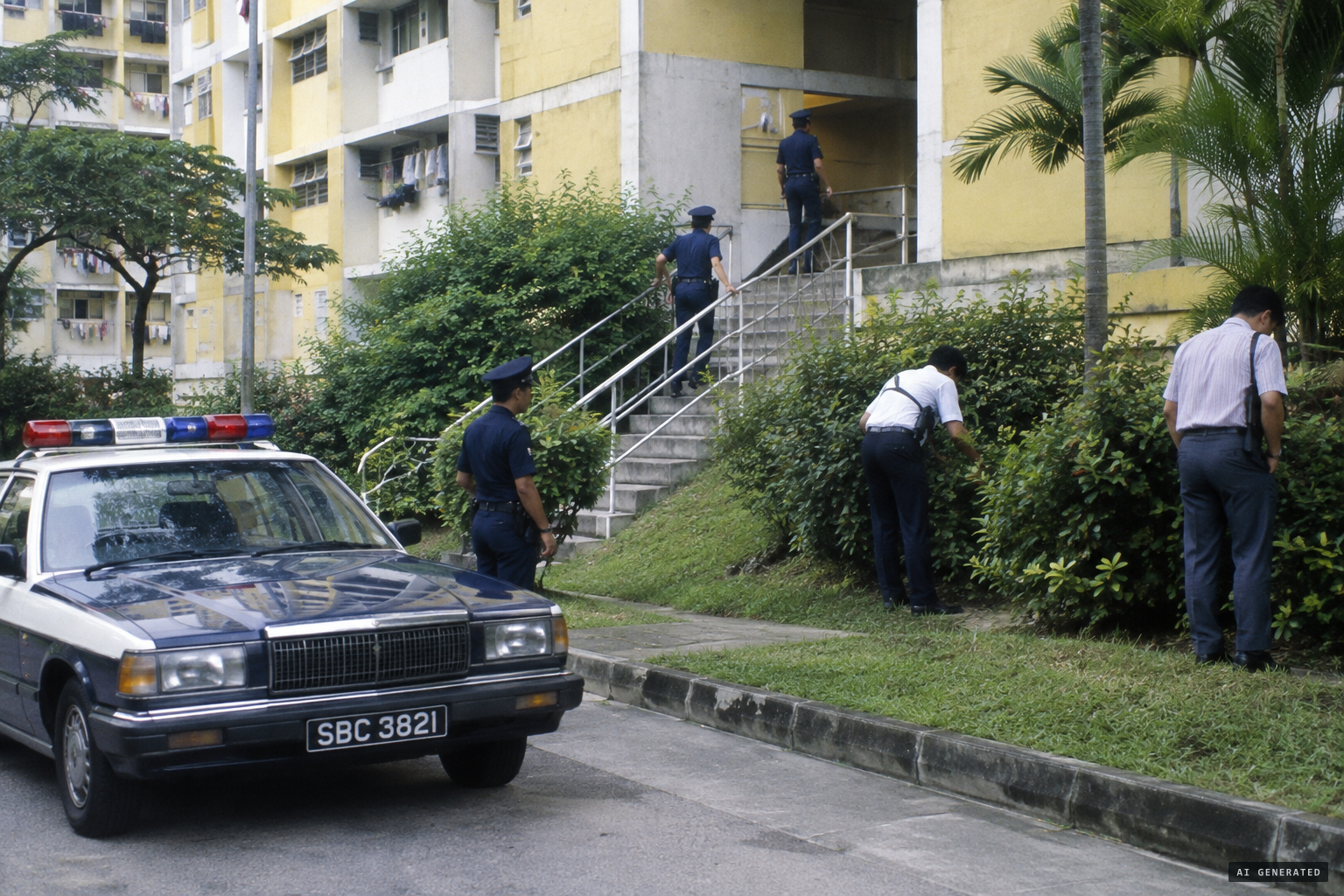 CID investigators search; no weapon or fingerprints are found