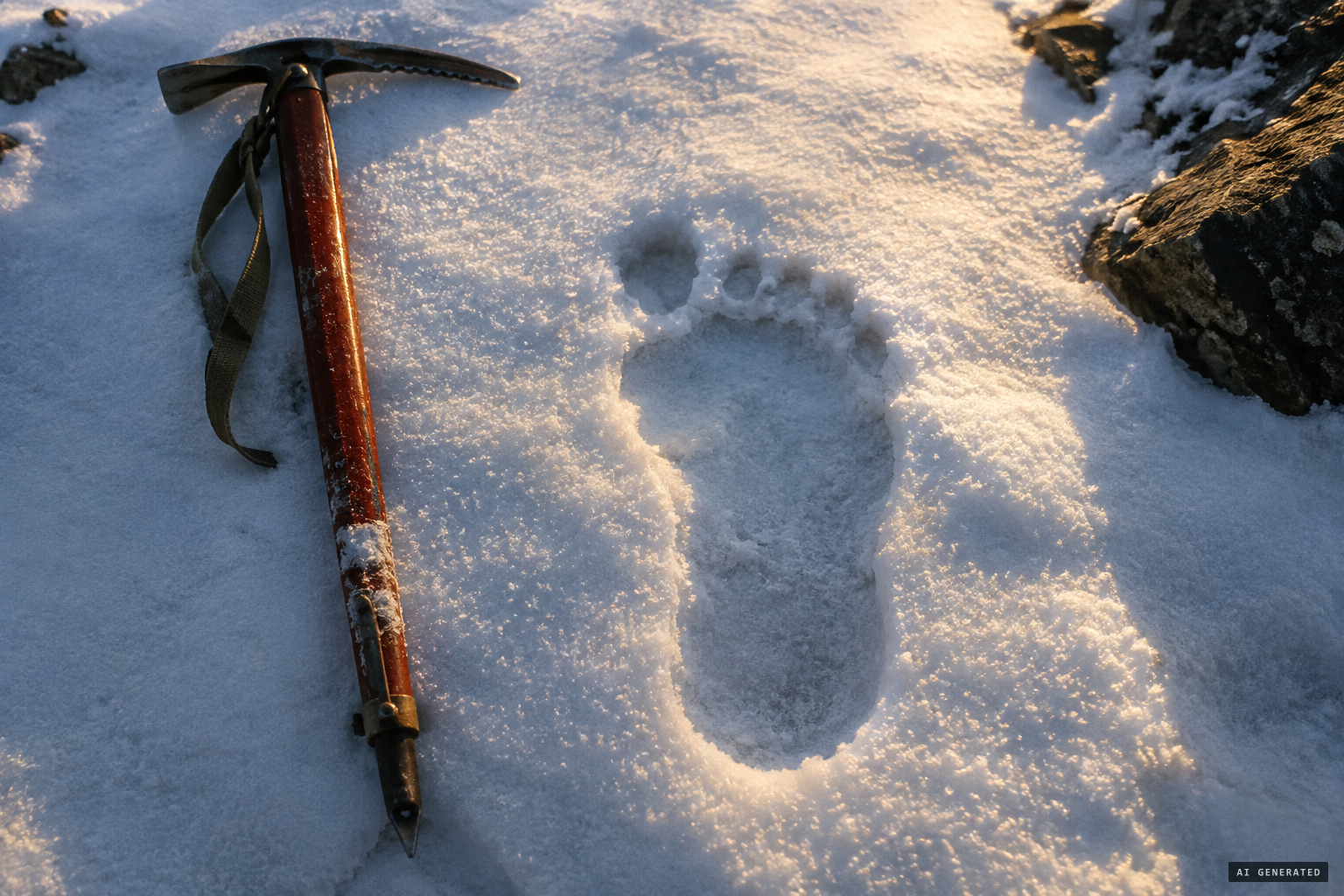 A print about nine by four and three quarter inches, with a broad opposable big toe
