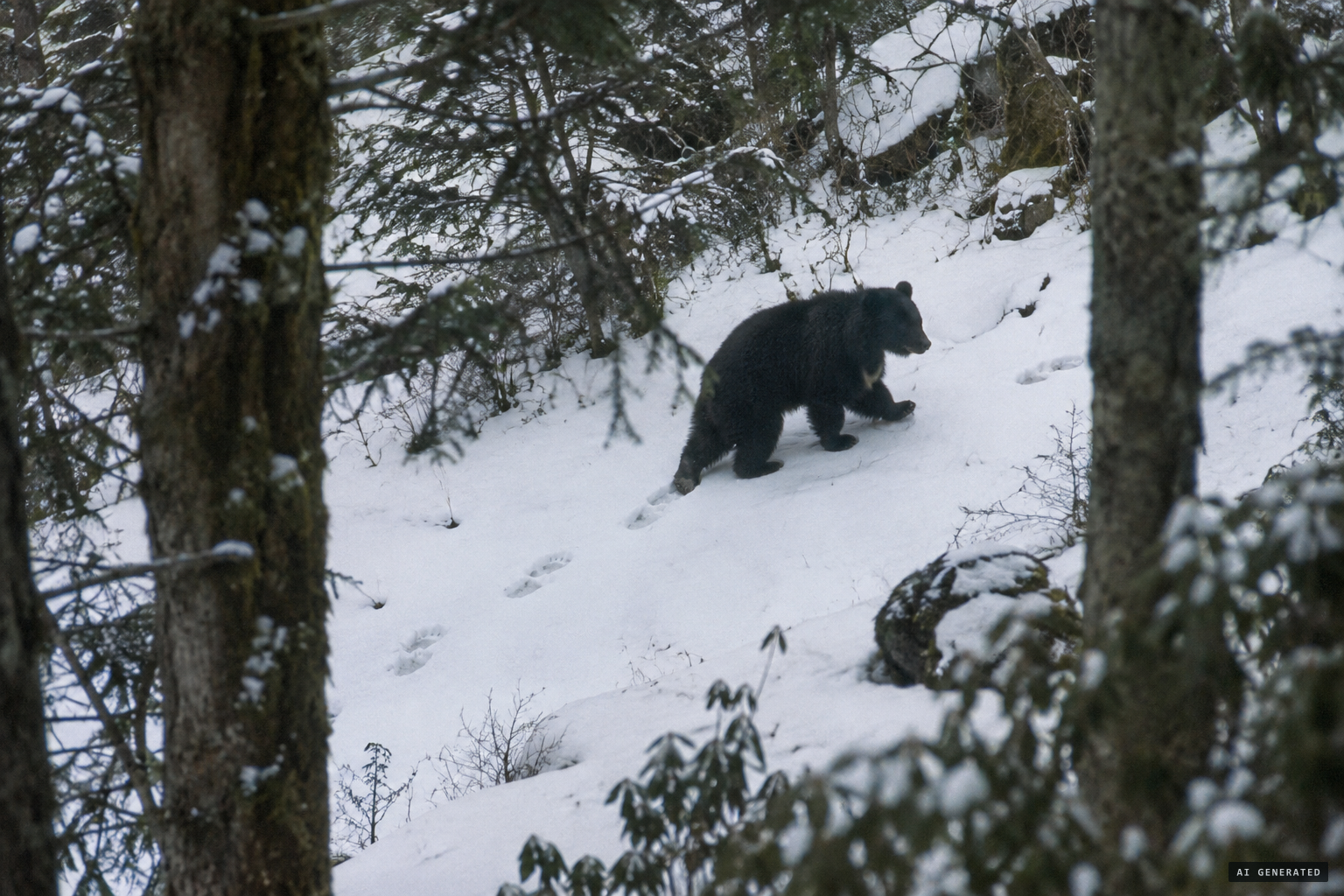 Taylor traces a Barun trail to the Asiatic black bear