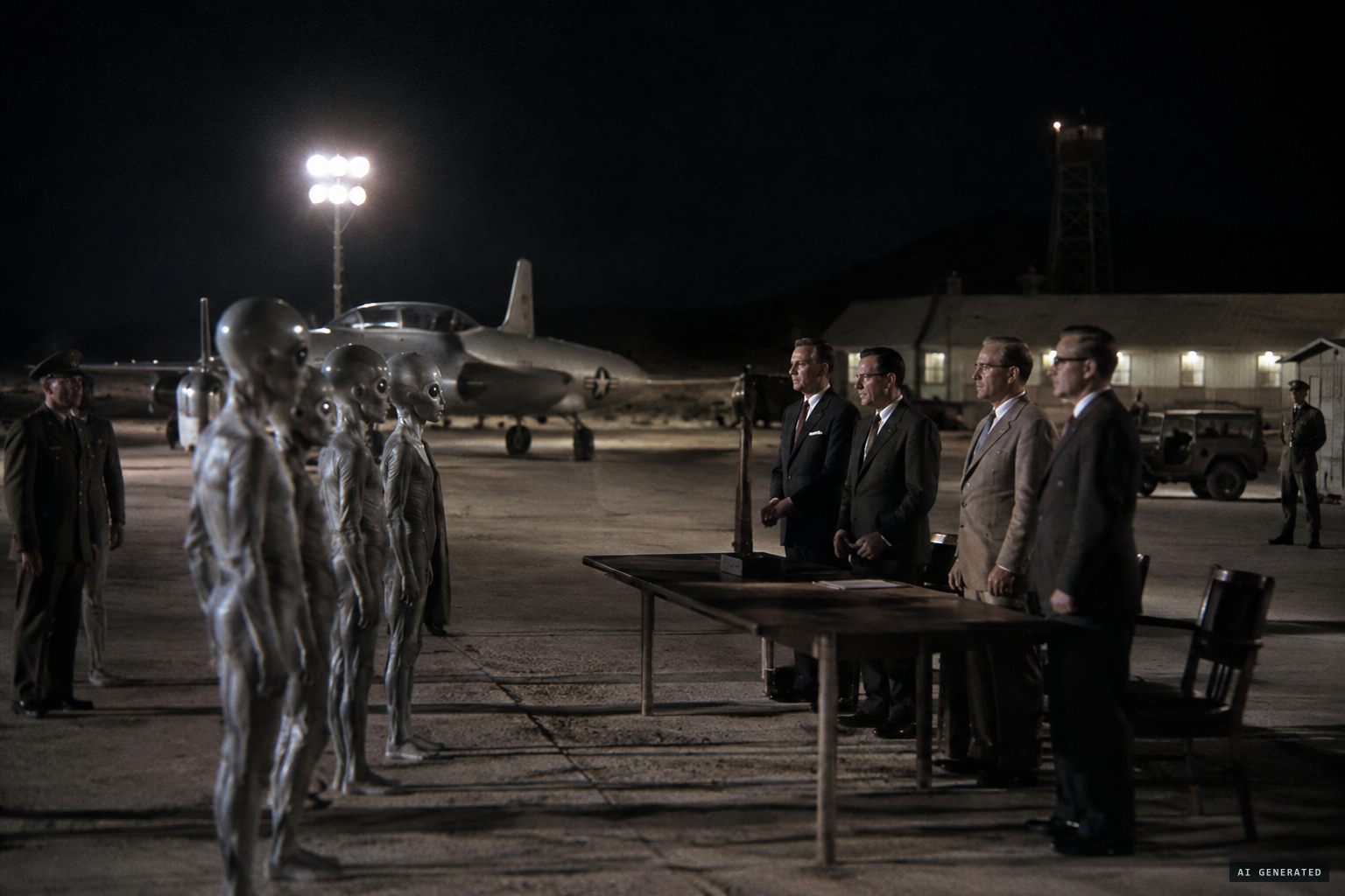 Cooper's later version: a treaty with large-nosed gray aliens