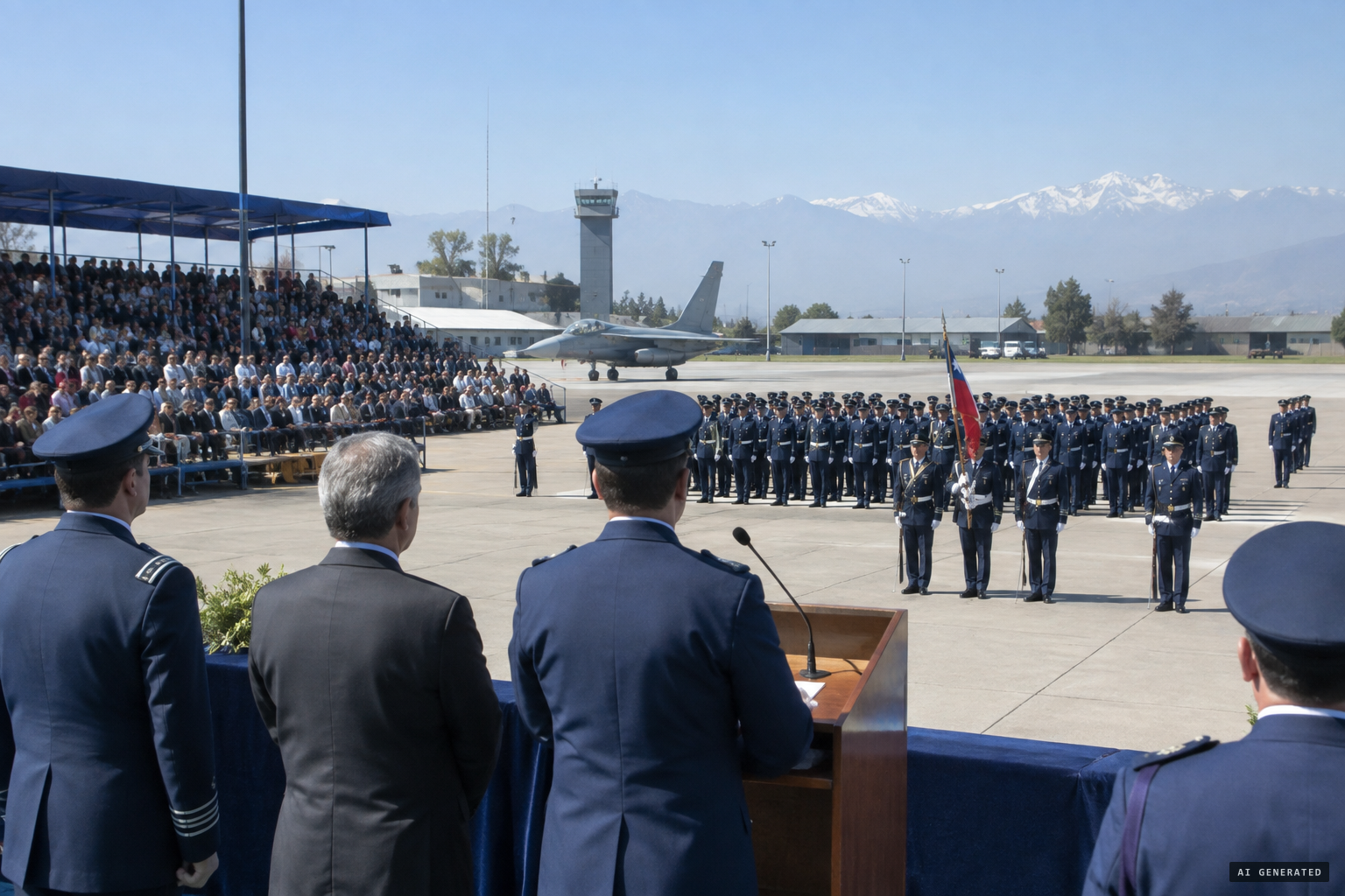 The Chilean Air Force change-of-command ceremony at El Bosque