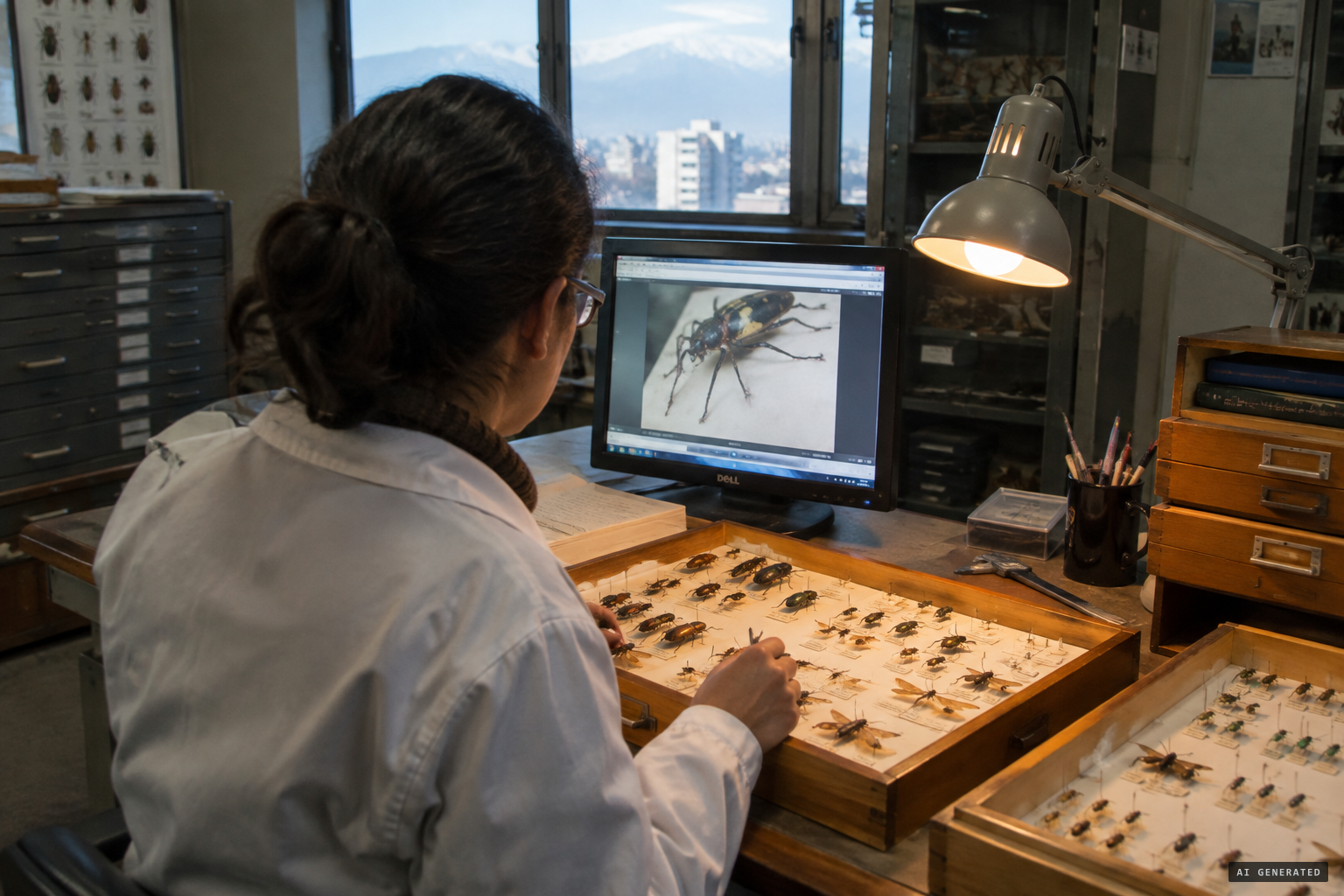Entomologists examine the frames and doubt they show insects
