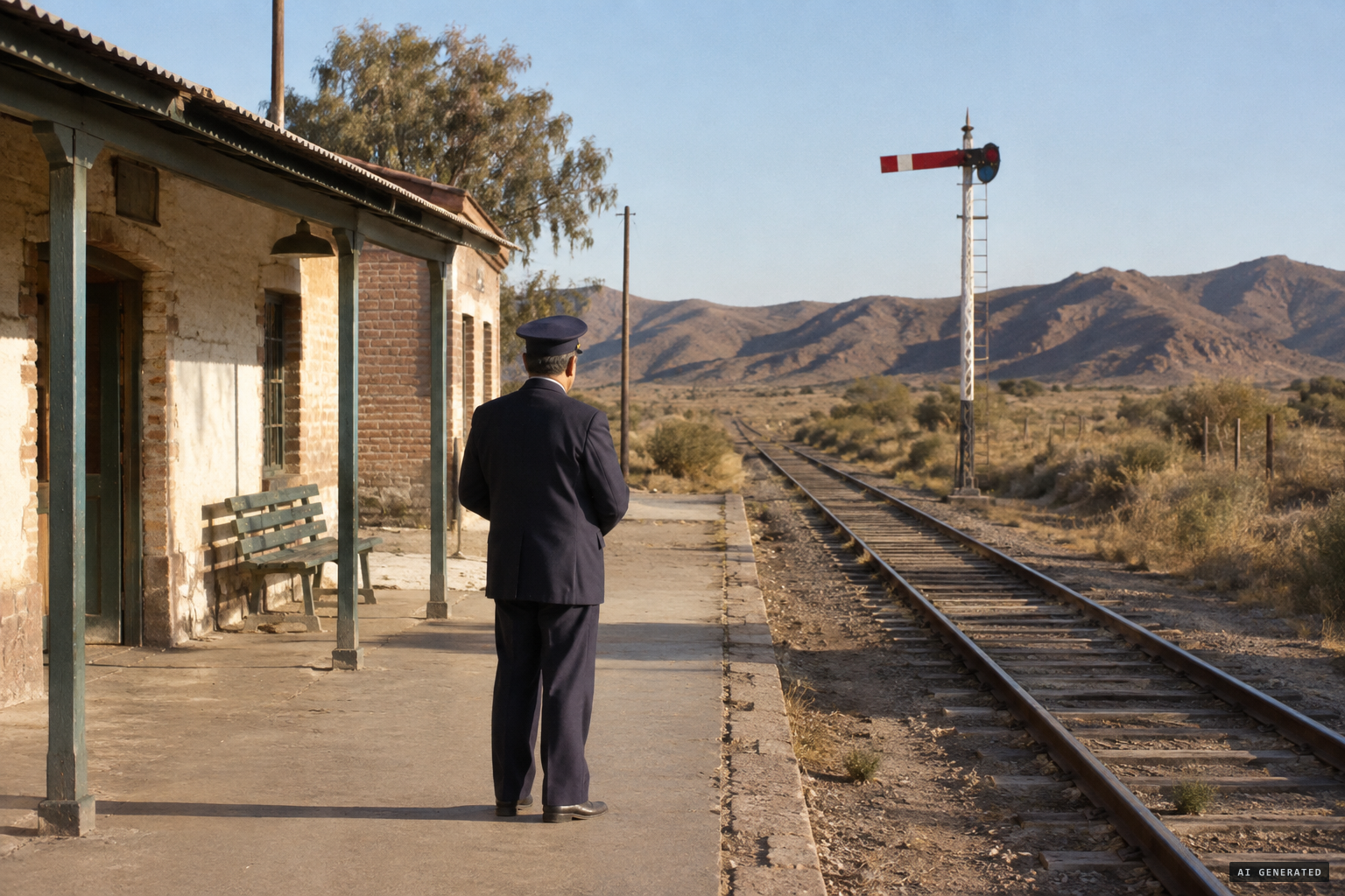 El Ramblón, a small station on the Mendoza to San Juan branch