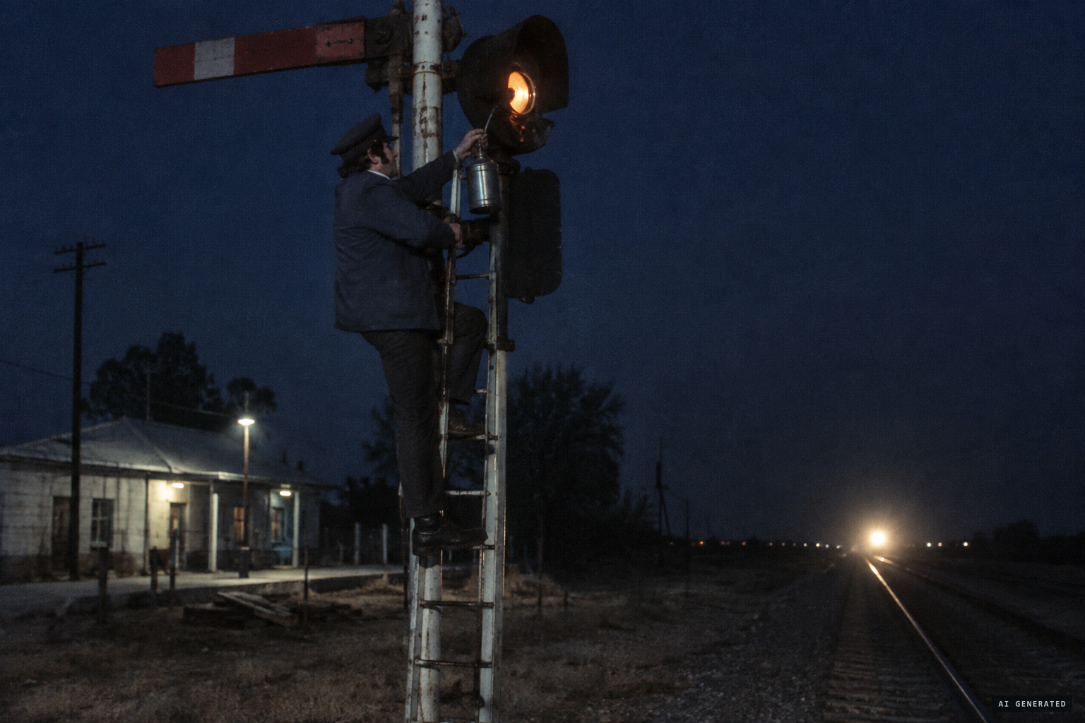 Orozco at the signal lamp sees a light from the south and takes it for the train