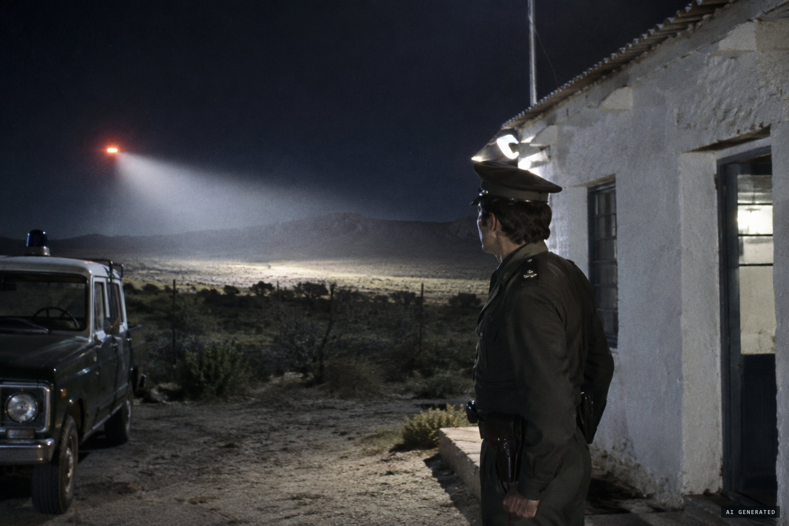 Sergeant Oro watches the red light from the San Carlos post