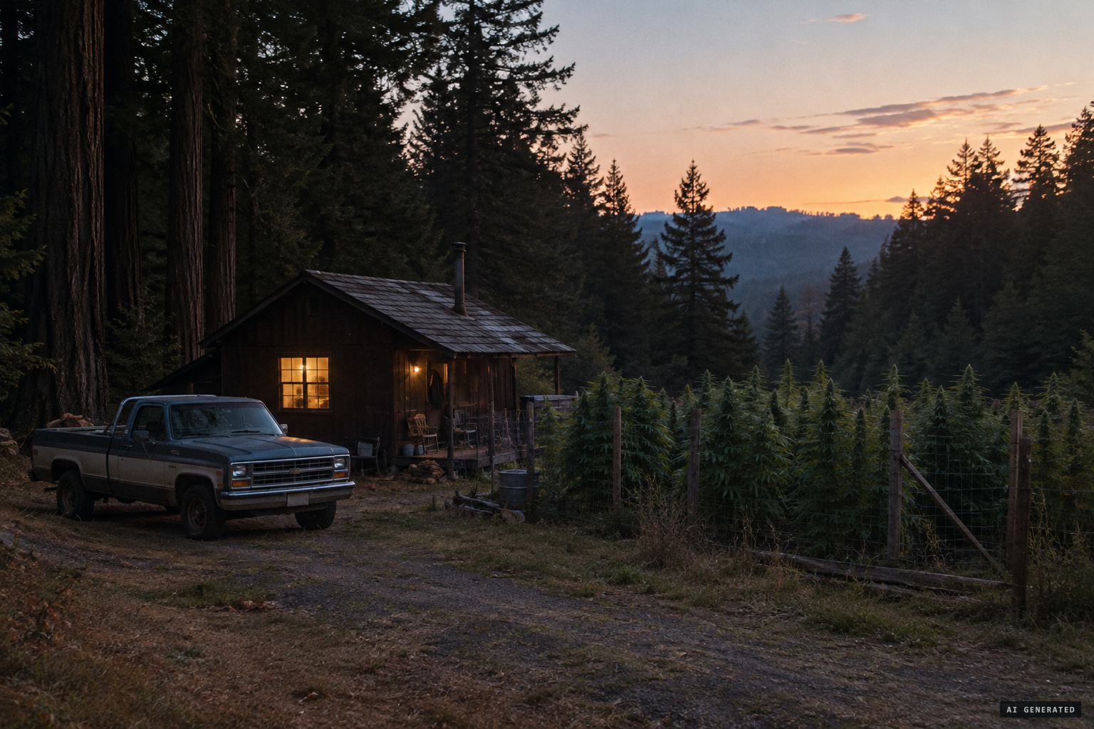 A remote farm in the Emerald Triangle, fall 1993