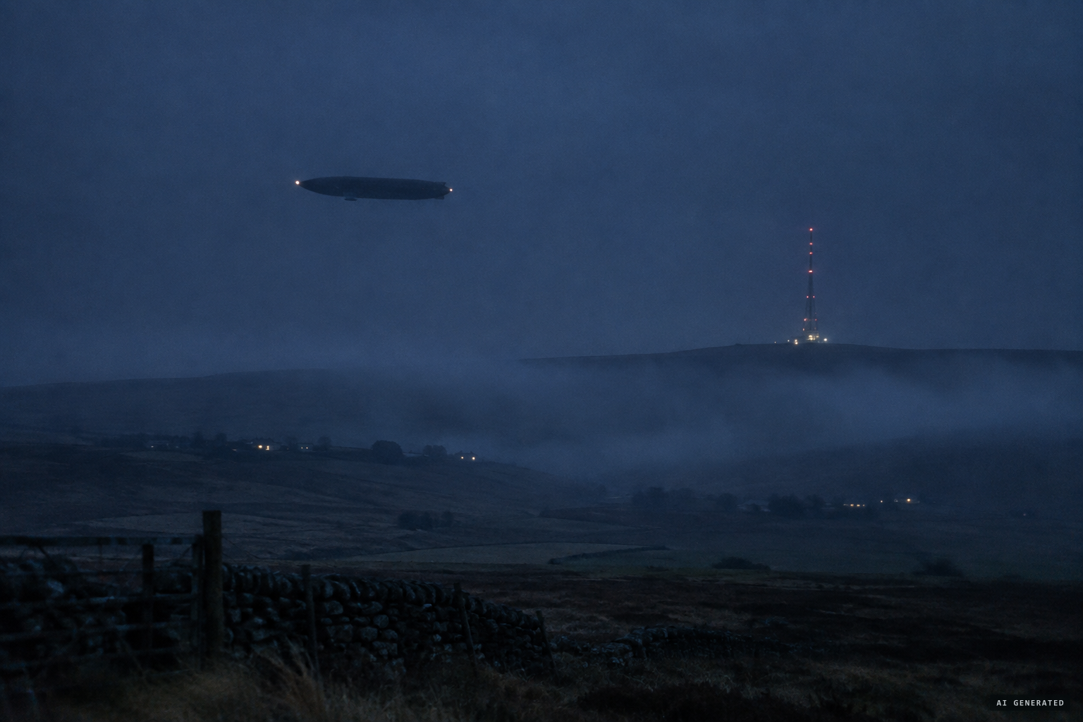An advertising airship? Airport checks found nothing to account for it