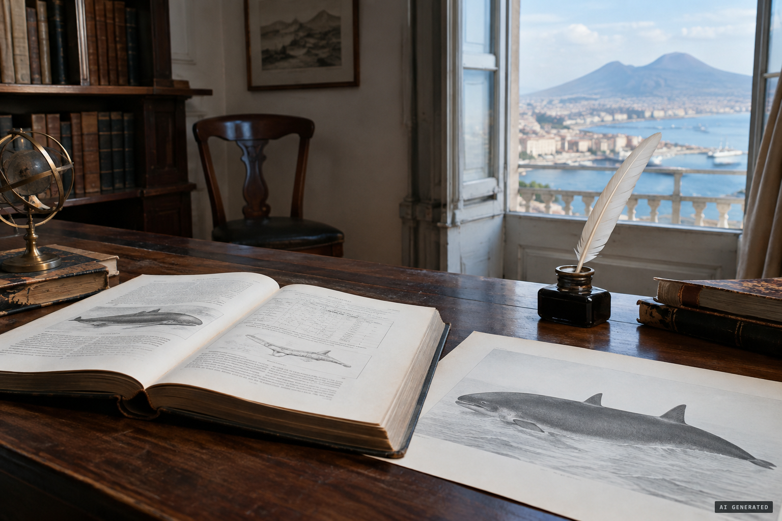 Giglioli's 1874 memoir names the animal Amphiptera pacifica