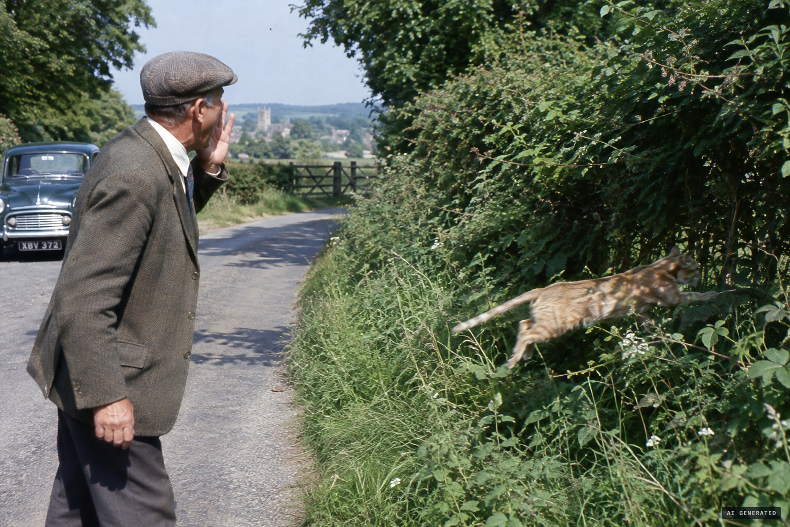 Jellett shouts and the cat bounds into the undergrowth
