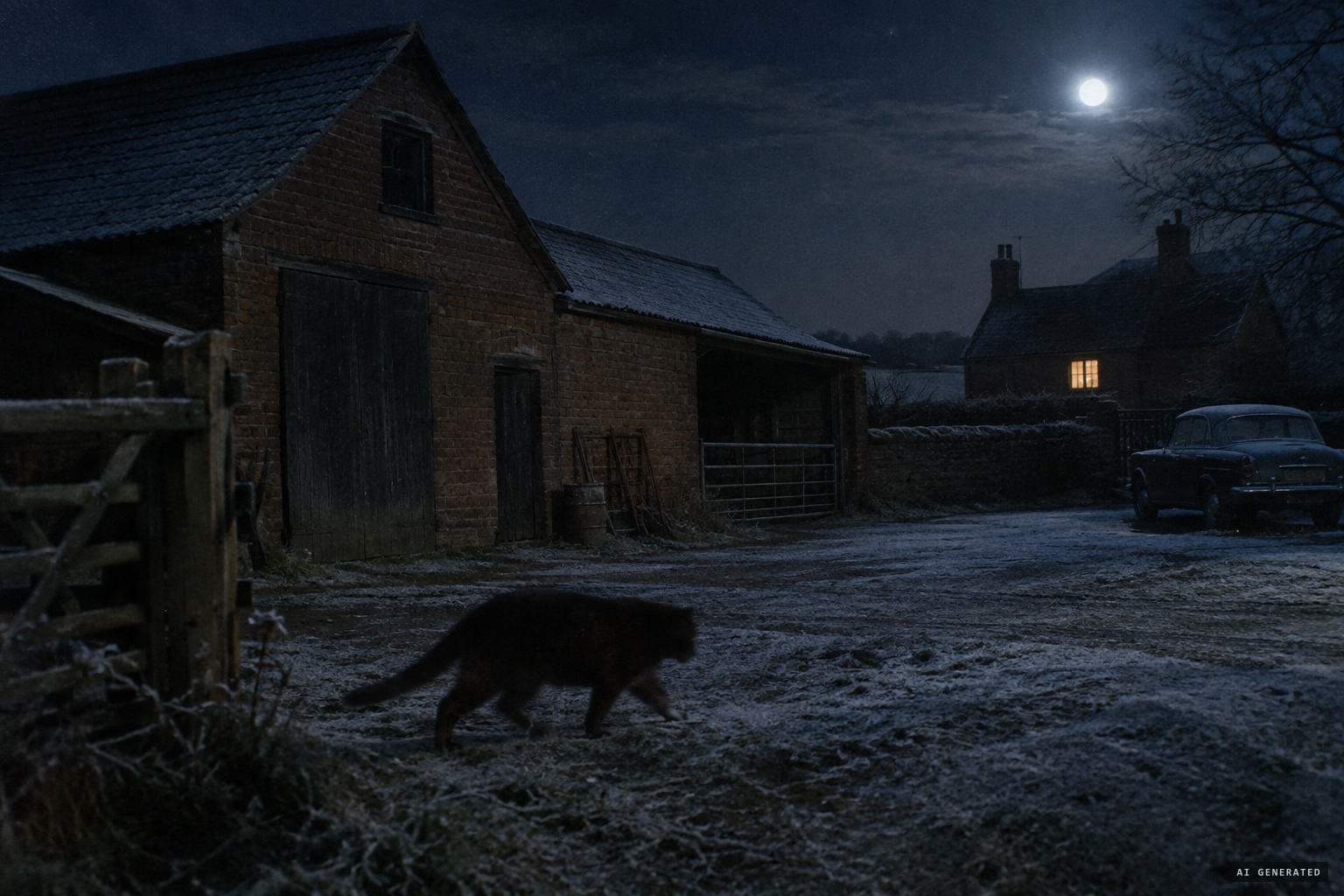 A big cat makes a night visit to Bushylease Farm