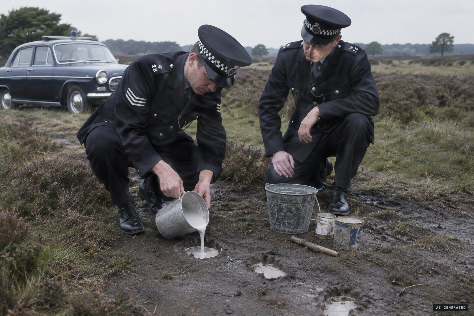 Police take plaster casts of paw prints near Munstead