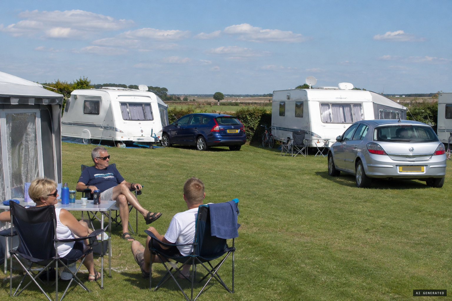 The caravan site at Earl's Hall Farm, St Osyth, August Bank Holiday 2012