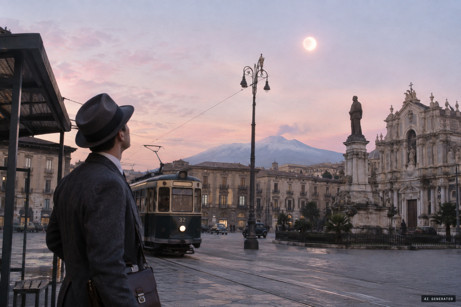 At dawn on his birthday, Siragusa sees a luminescent globe over Piazza dei Martiri