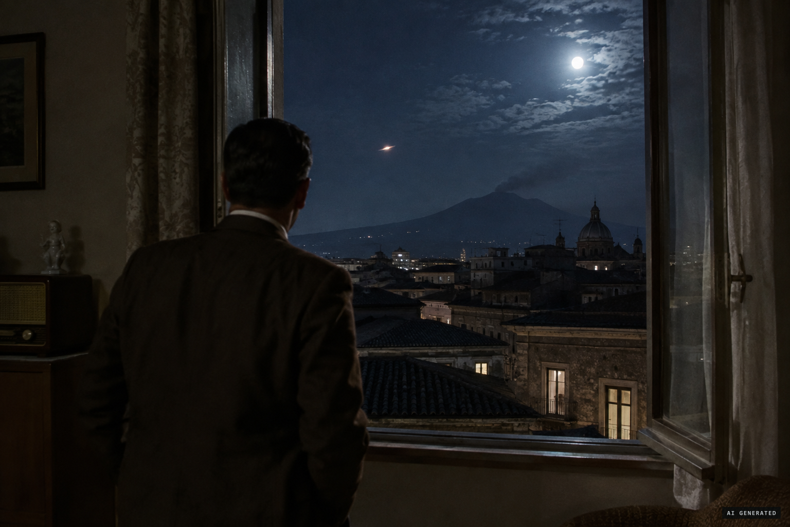 From his window, Siragusa sees an object flying over Etna