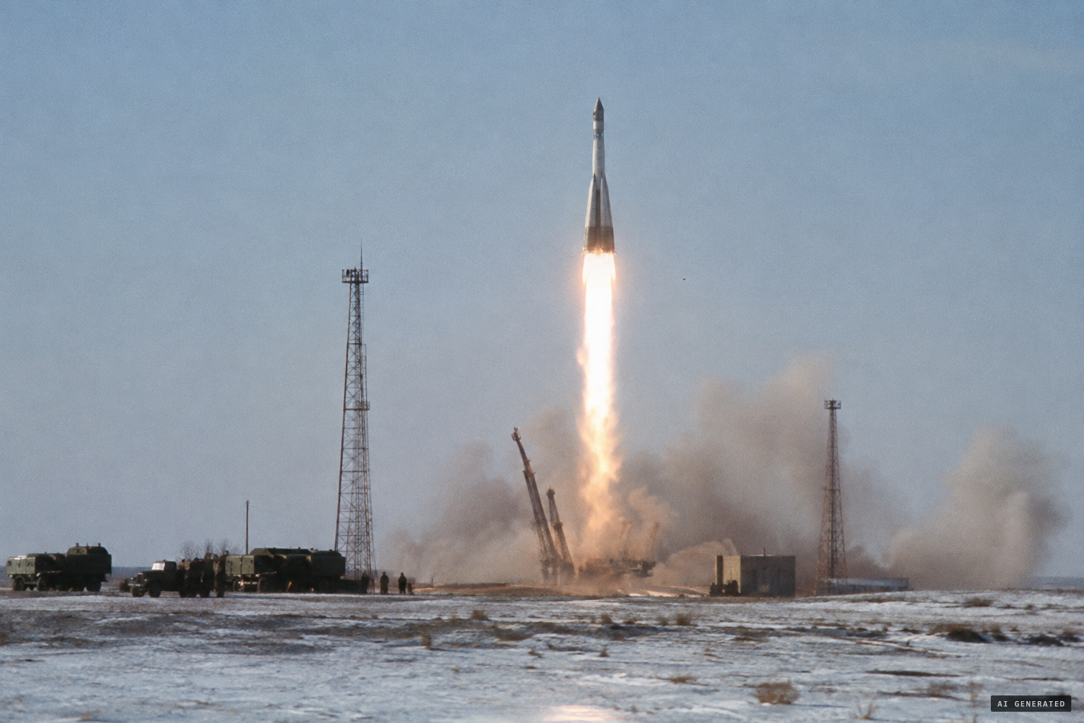 Sputnik 2 carries the dog Laika into orbit, 3 November 1957