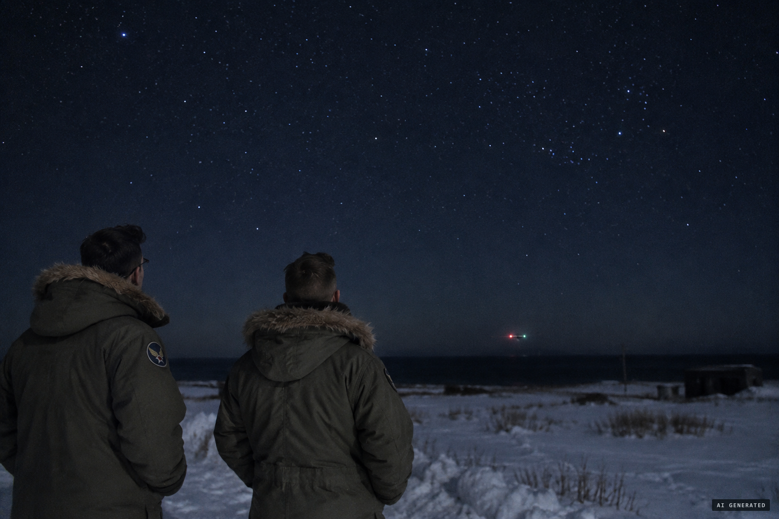 Observers watch a light low in the east flashing red and green