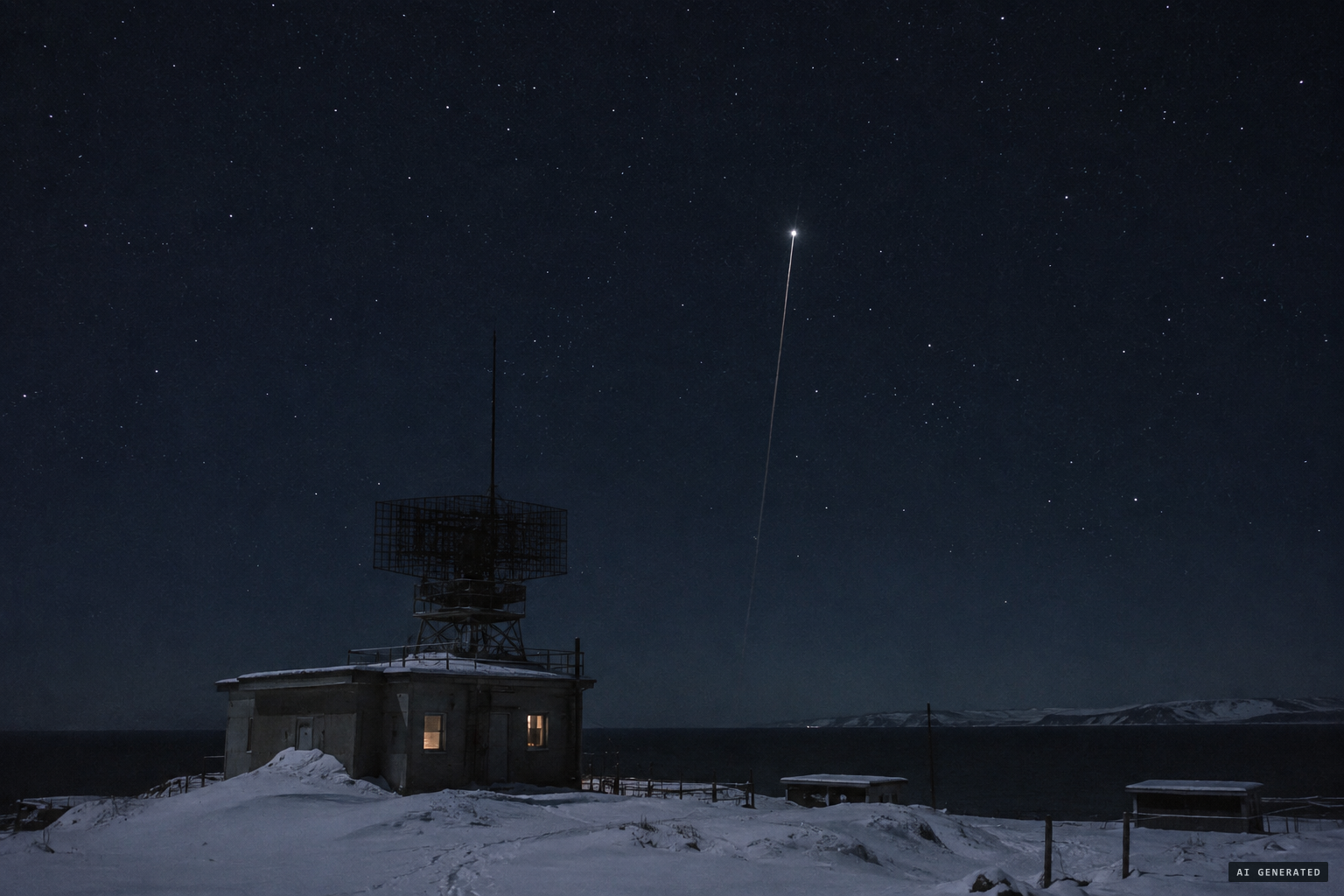 A slow white light climbing among the stars