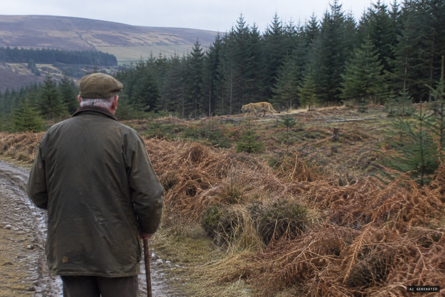 On Brindy Hill, Sandy Coutts sees a large, yellowish creature