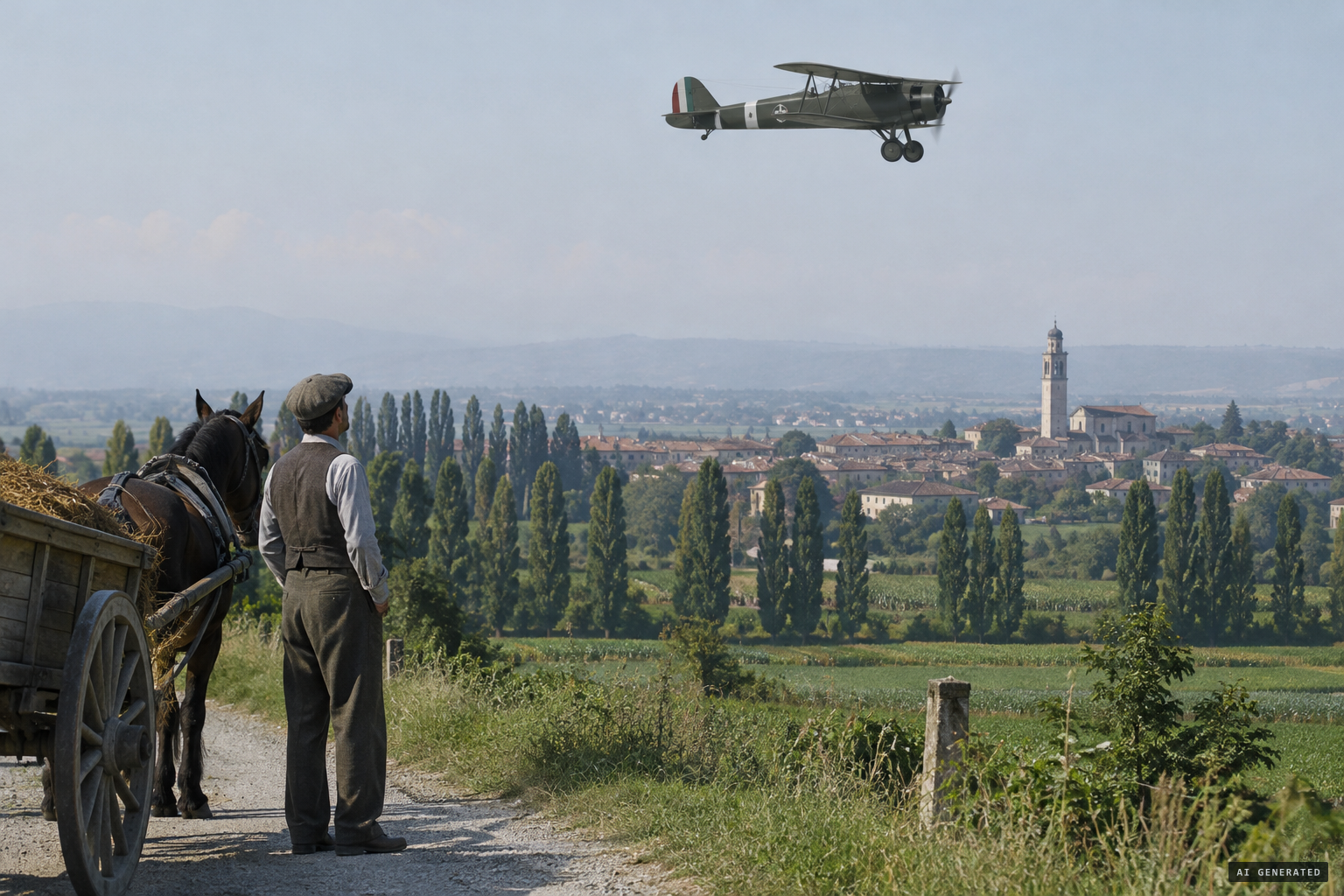 The skies over Lombardy under Mussolini's regime