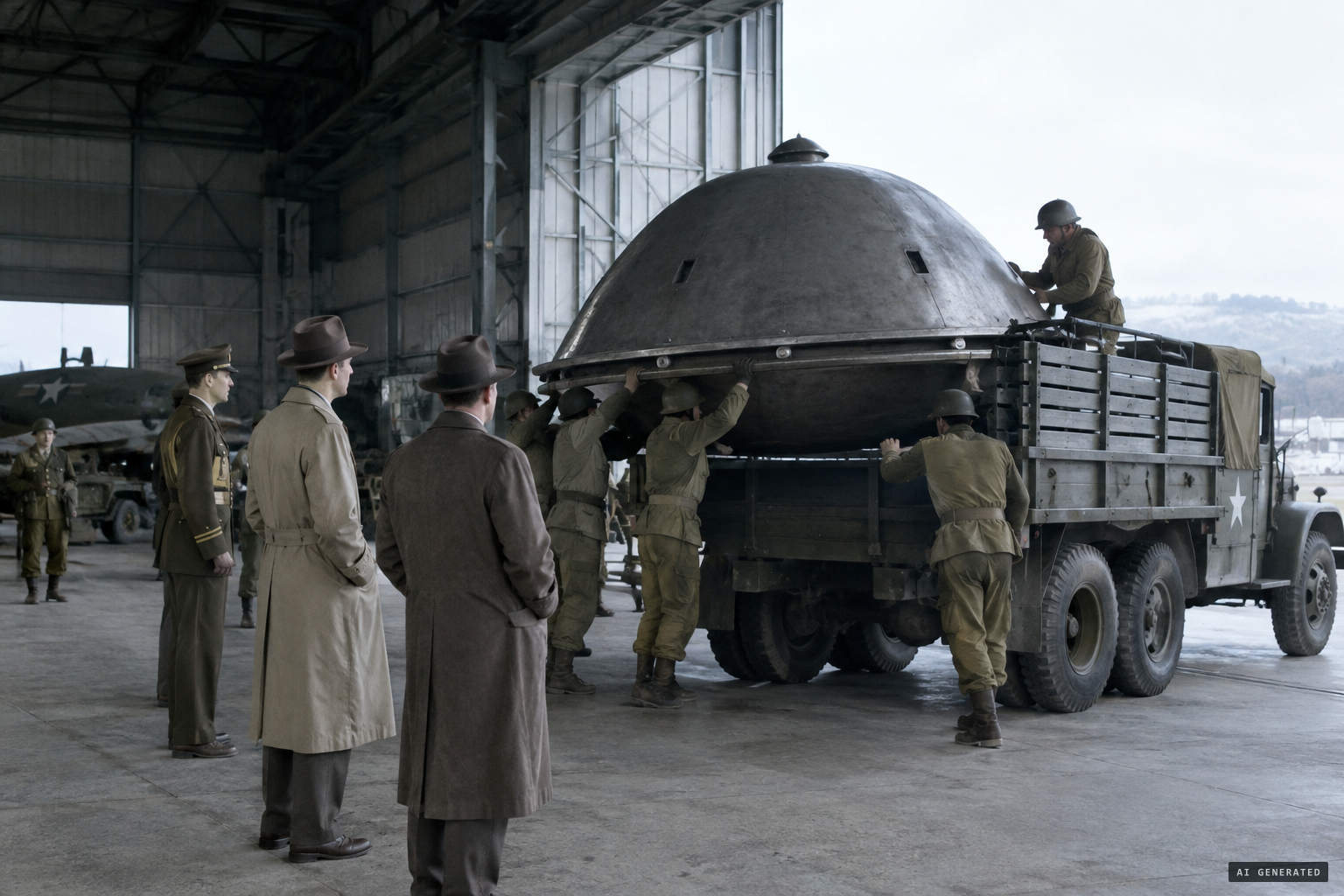 In the Grusch version, OSS agents take the bell-like craft in 1944