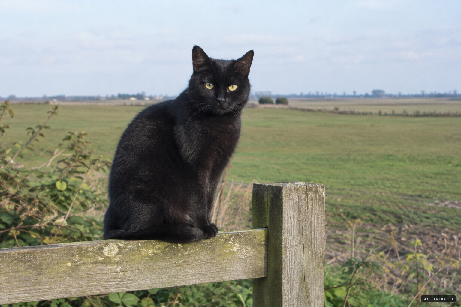 A black cat filmed at Baston — a moggie, said an expert