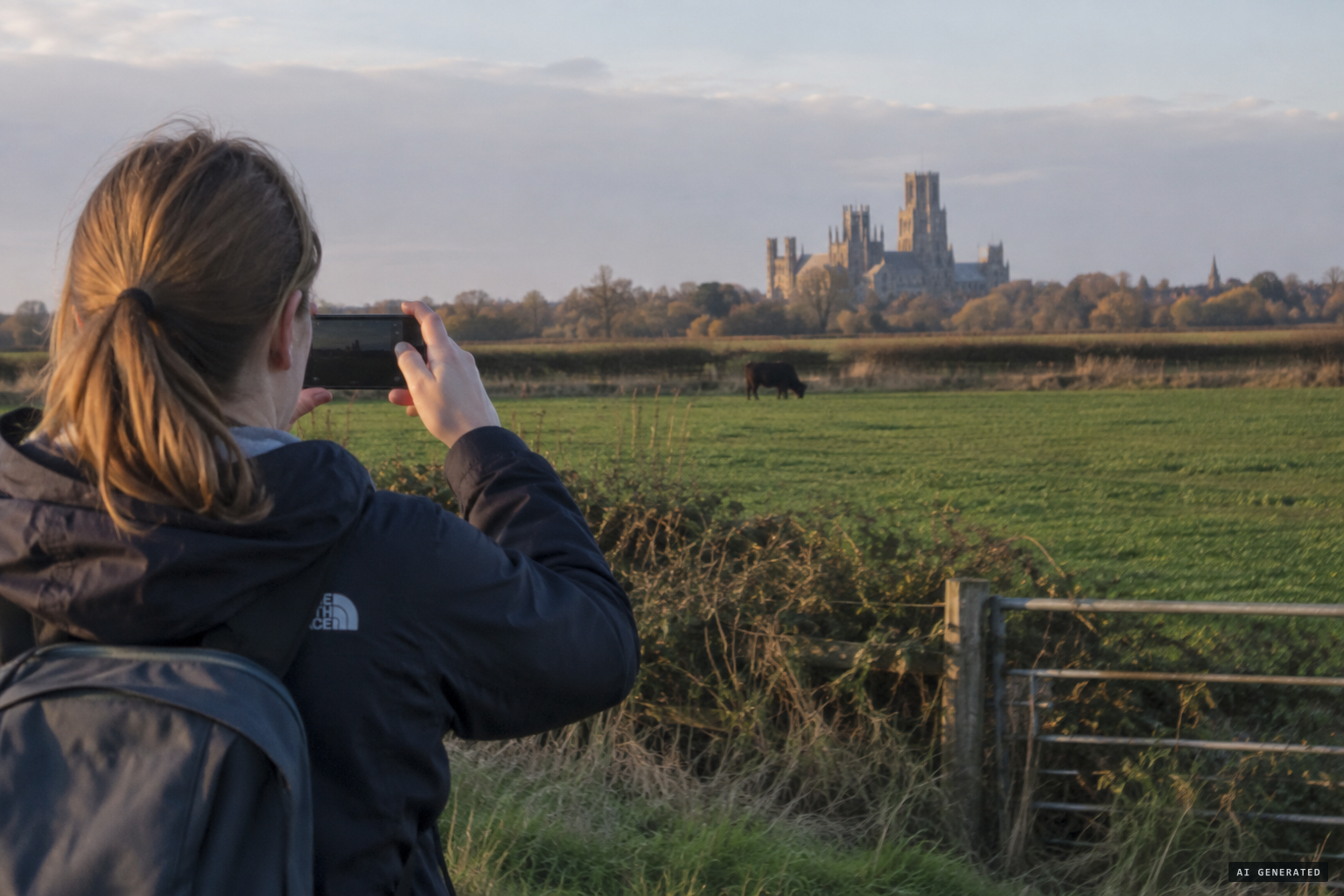 Phone photos of the Fen Tiger taken near Ely Cathedral