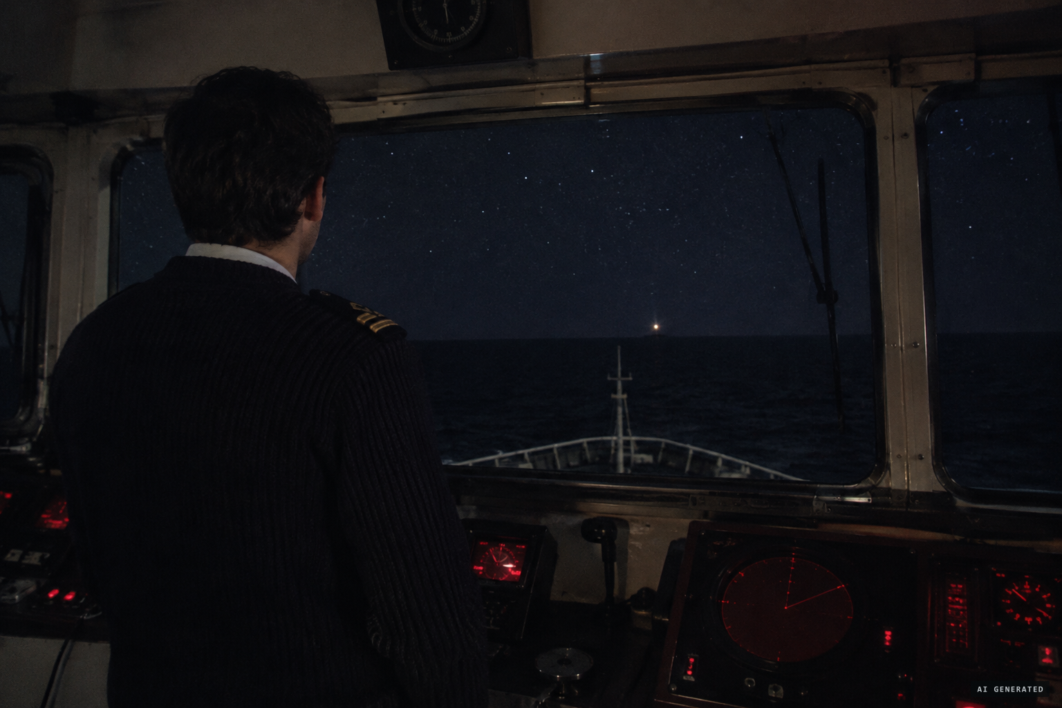 At 03:10 the third officer sees a light just above the horizon and takes it for Antares