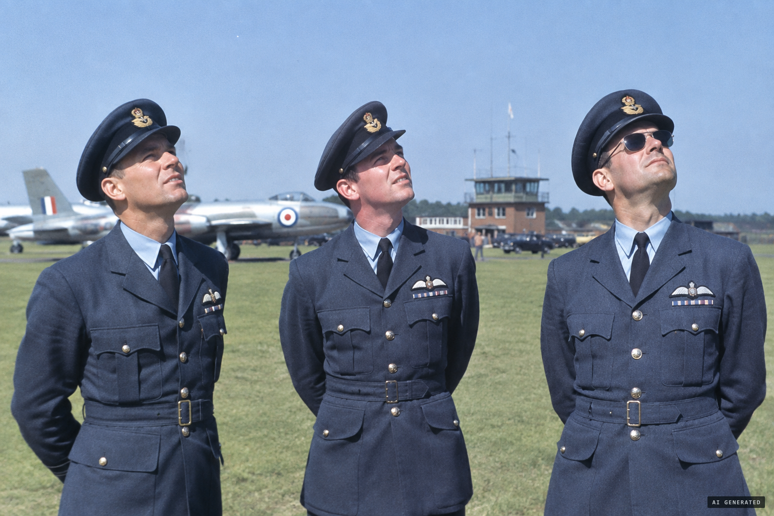 Three officers hear a subdued humming, like a model Diesel motor