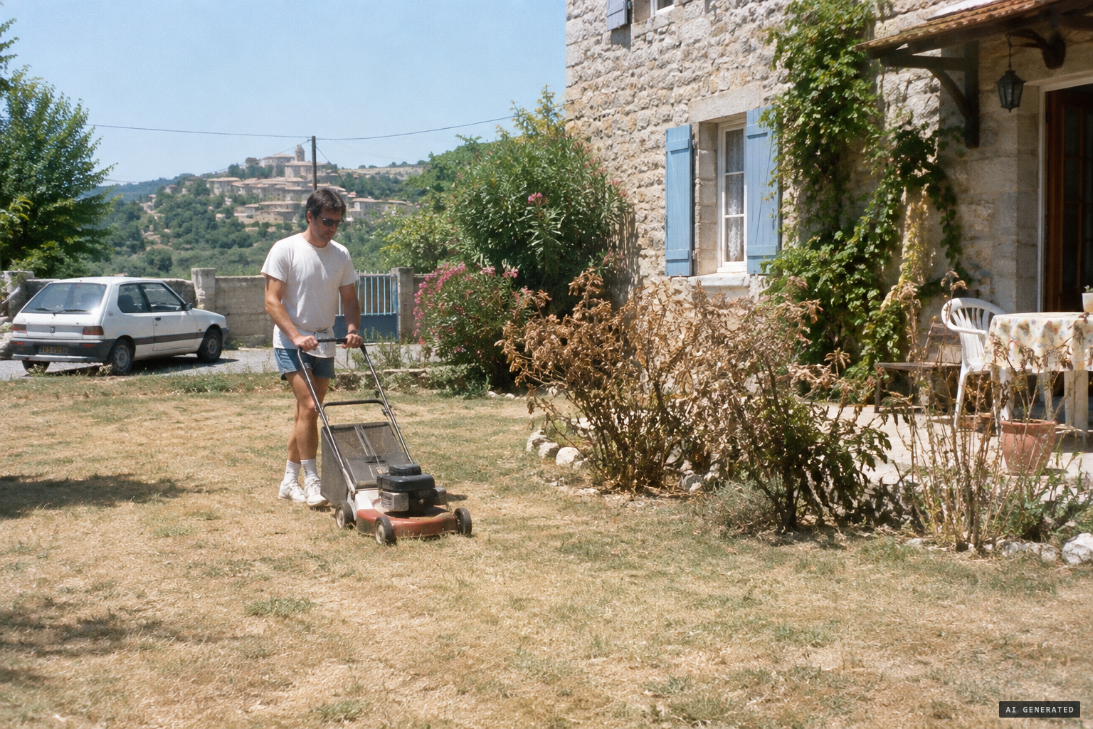 The lawn dries out and the vegetation deteriorates
