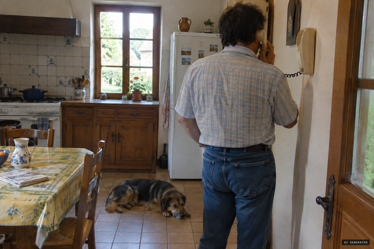 The frightened husband phones the Sécurité Civile