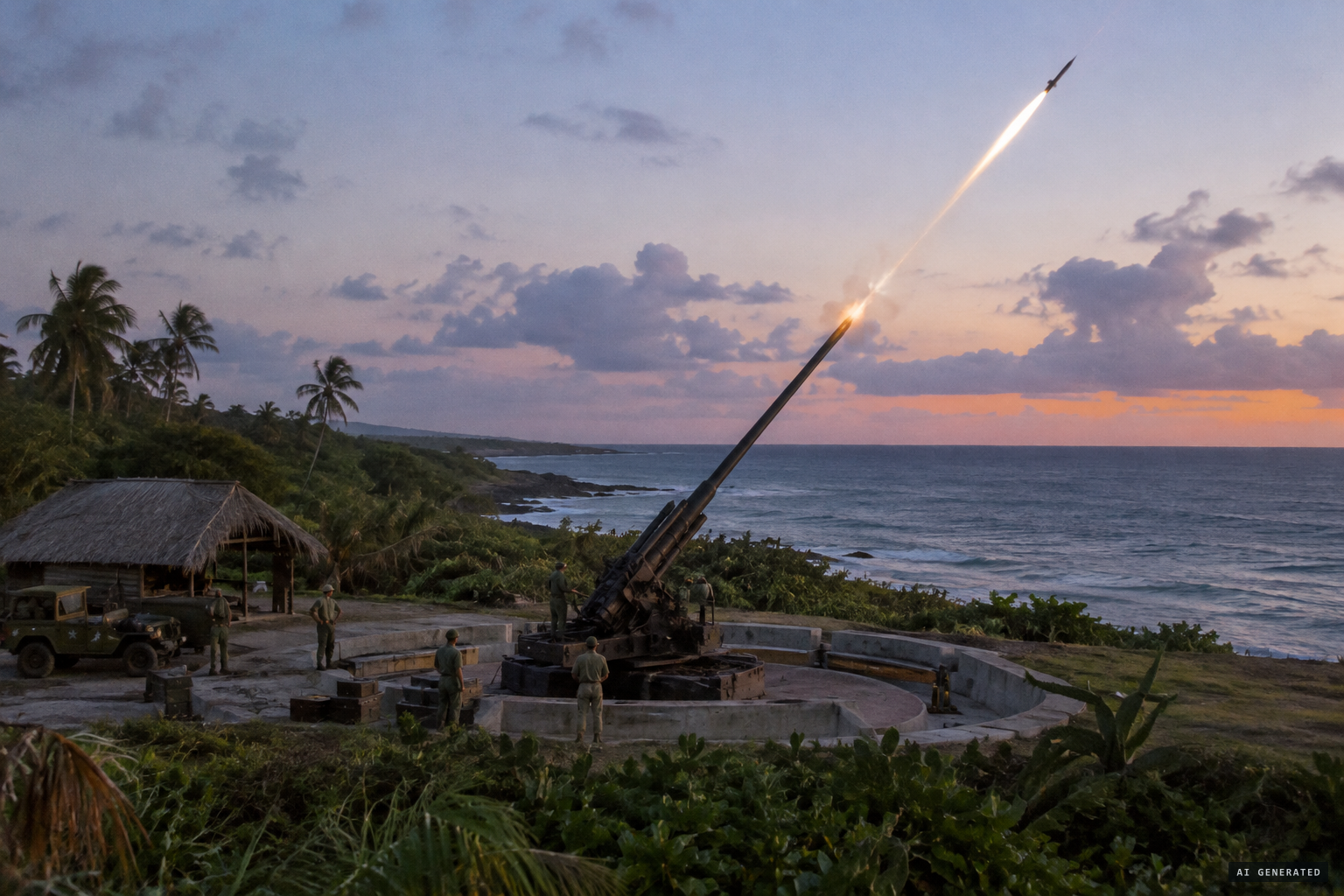 The HARP gun on Barbados, fired research projectiles skyward