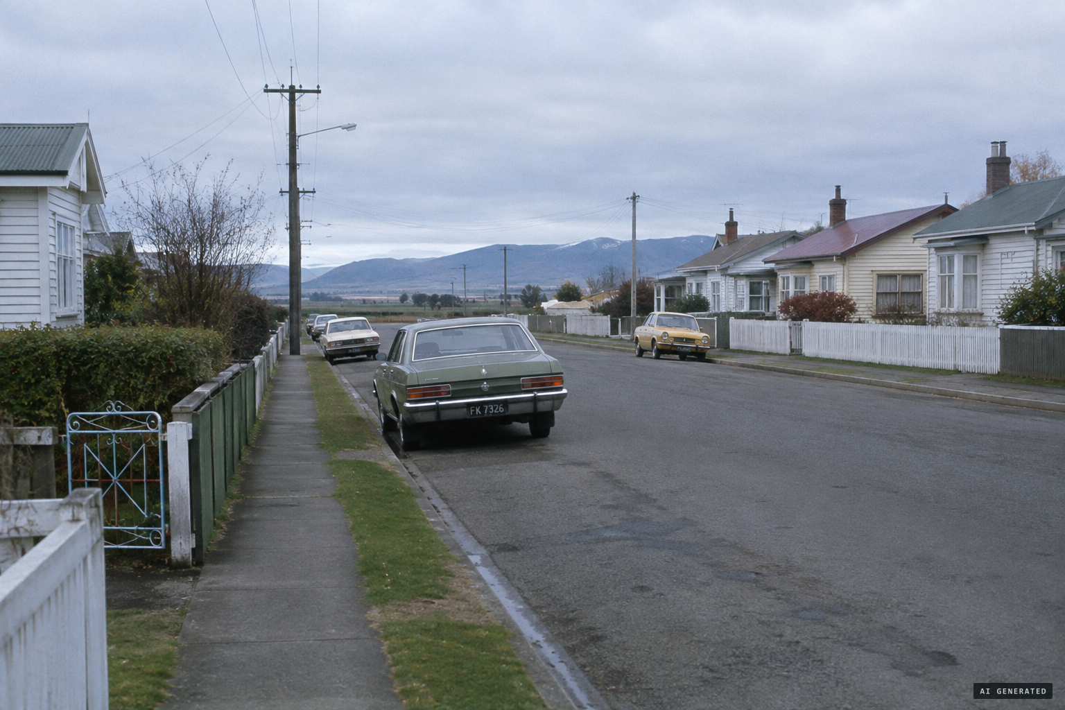 Kaiapoi, a small town north of Christchurch, in July 1977