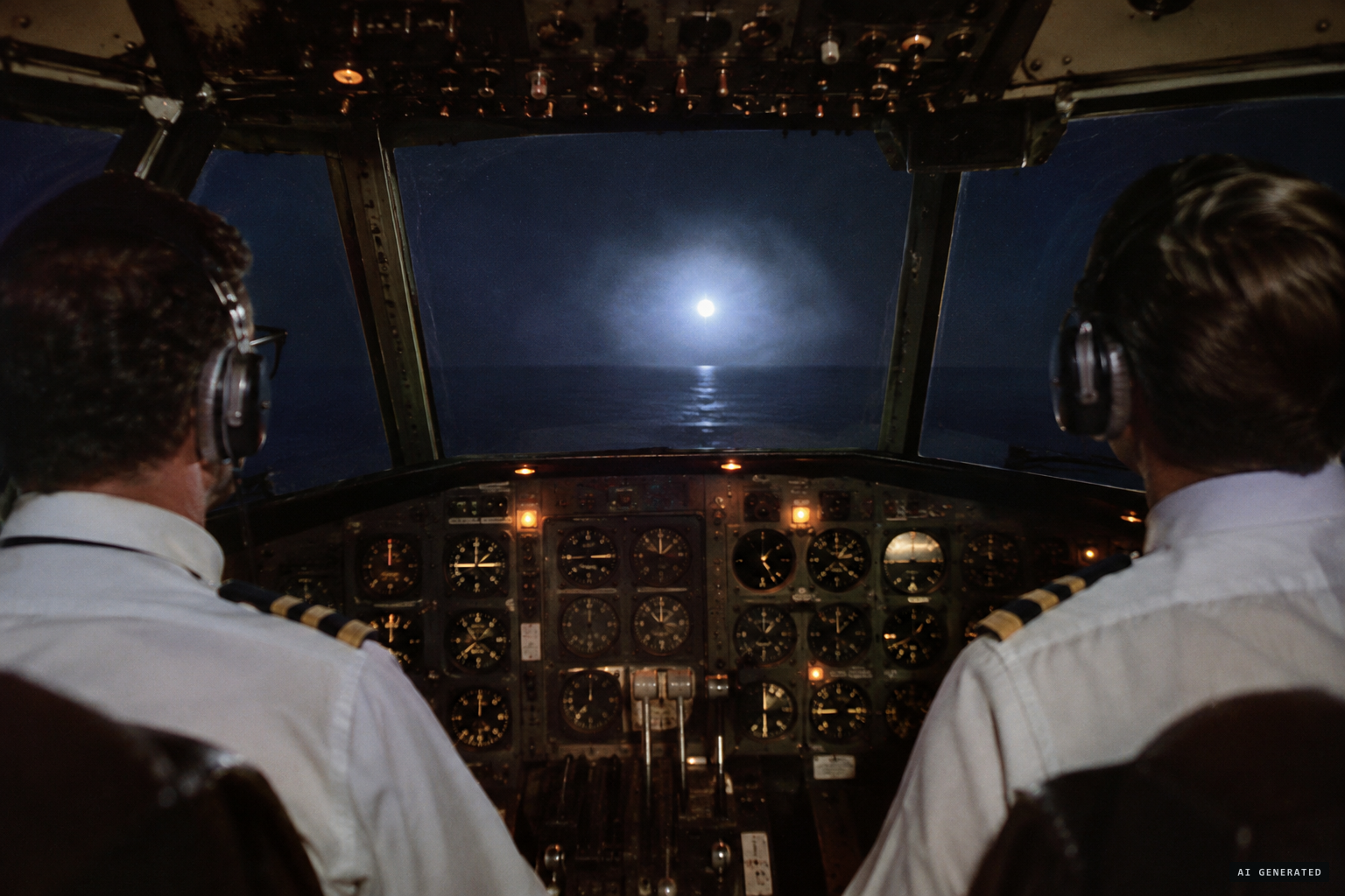 Airline crews between Hawaii and Wake see a light expand like a gas bubble