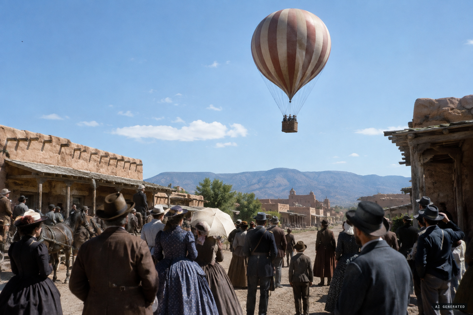 The territory's first recorded piloted balloon ascent, by Park Van Tassel in 1882