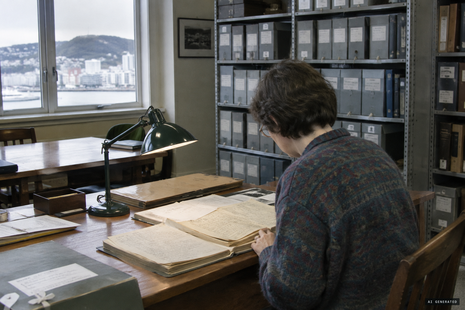 Ian McGibbon checks the military records